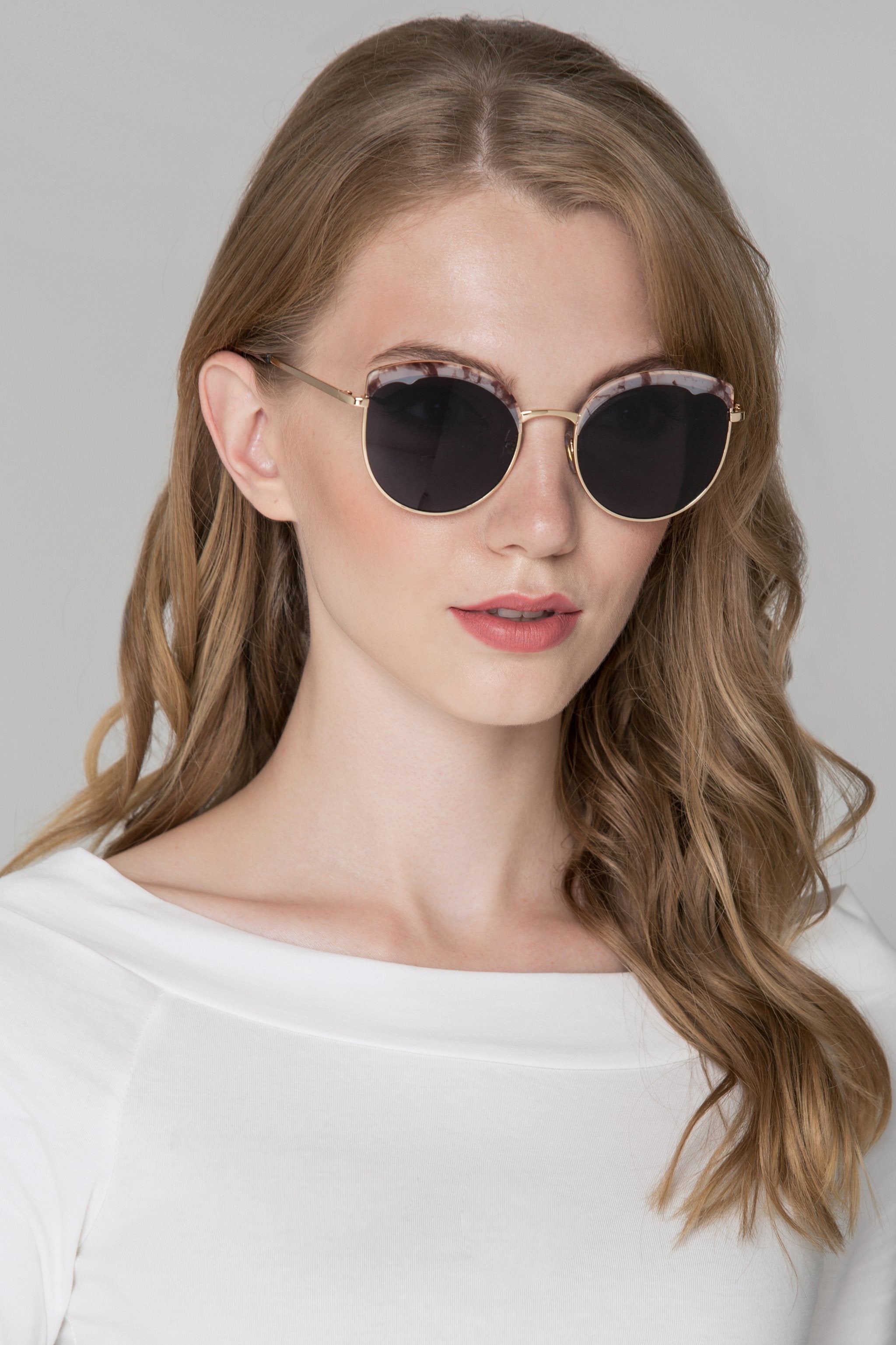 Brown Marble Top Rim Sunglasses