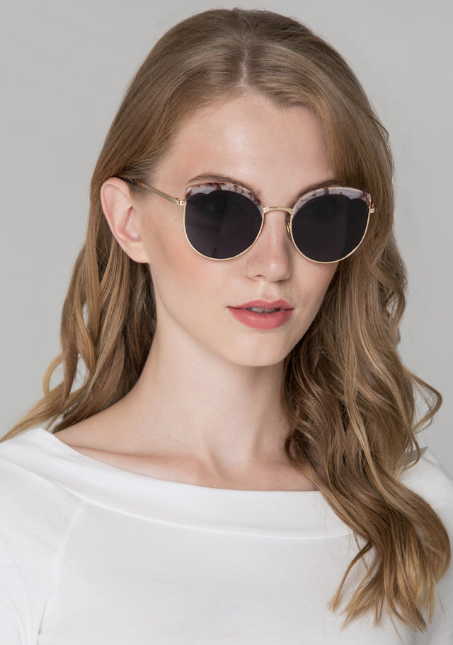 Brown Marble Top Rim Sunglasses