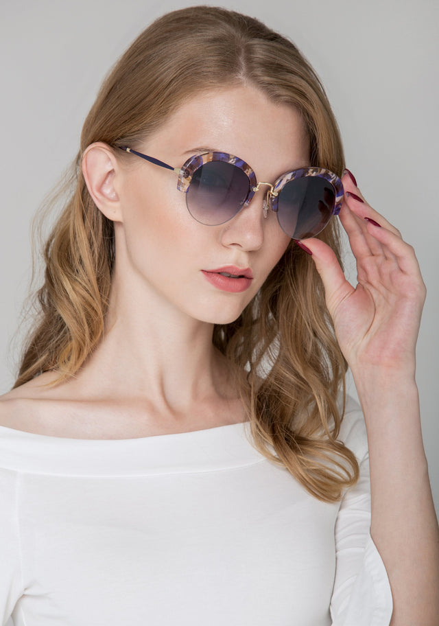 Purple Marble Top Rim Sunglasses