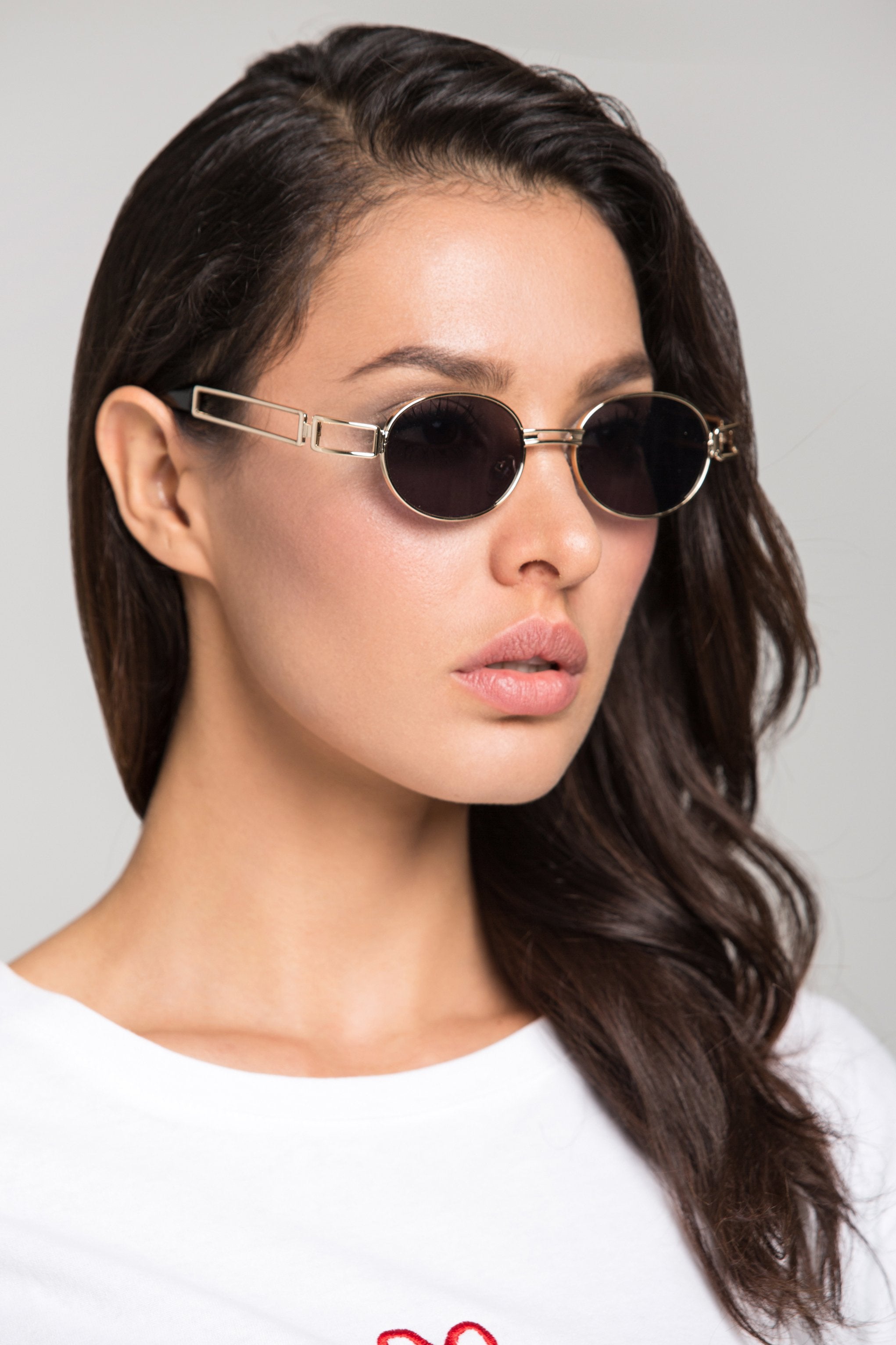 Black and Gold Double Temple Vintage Sunglasses