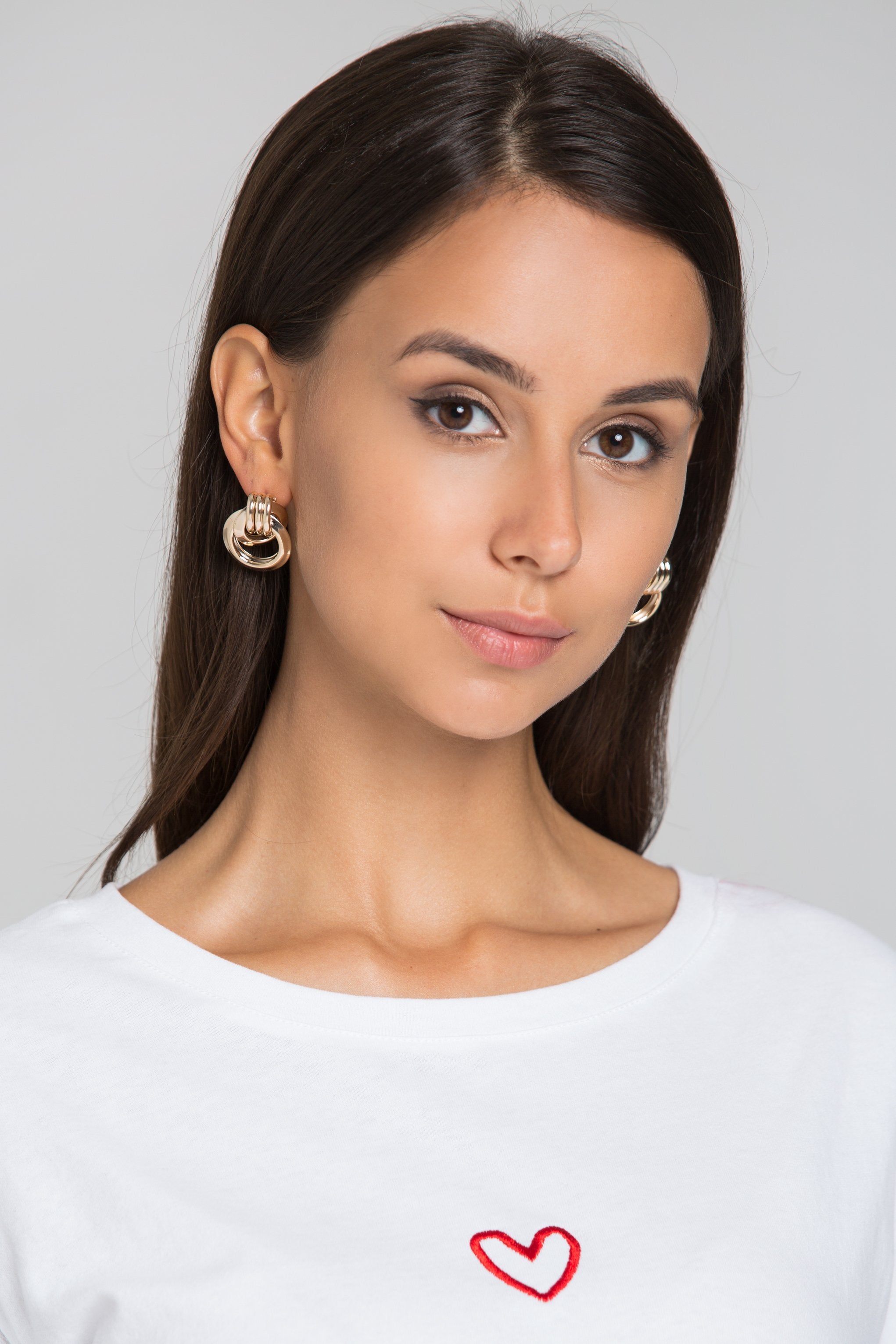 Gold Round Knot Earrings