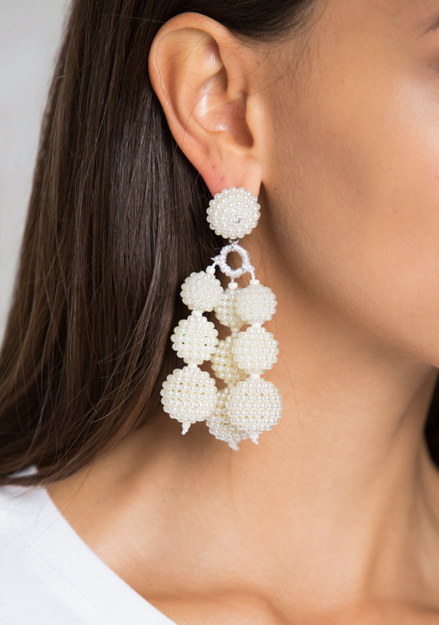 Pearl Caviar Ball Tiered Earrings