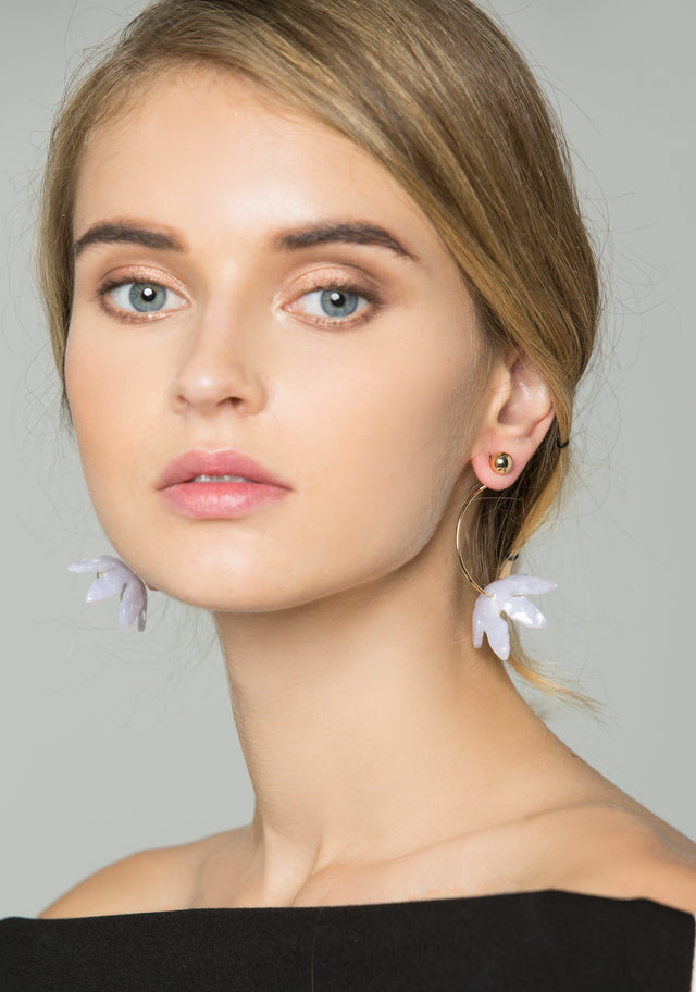 Acrylic Lavender Flower Earrings