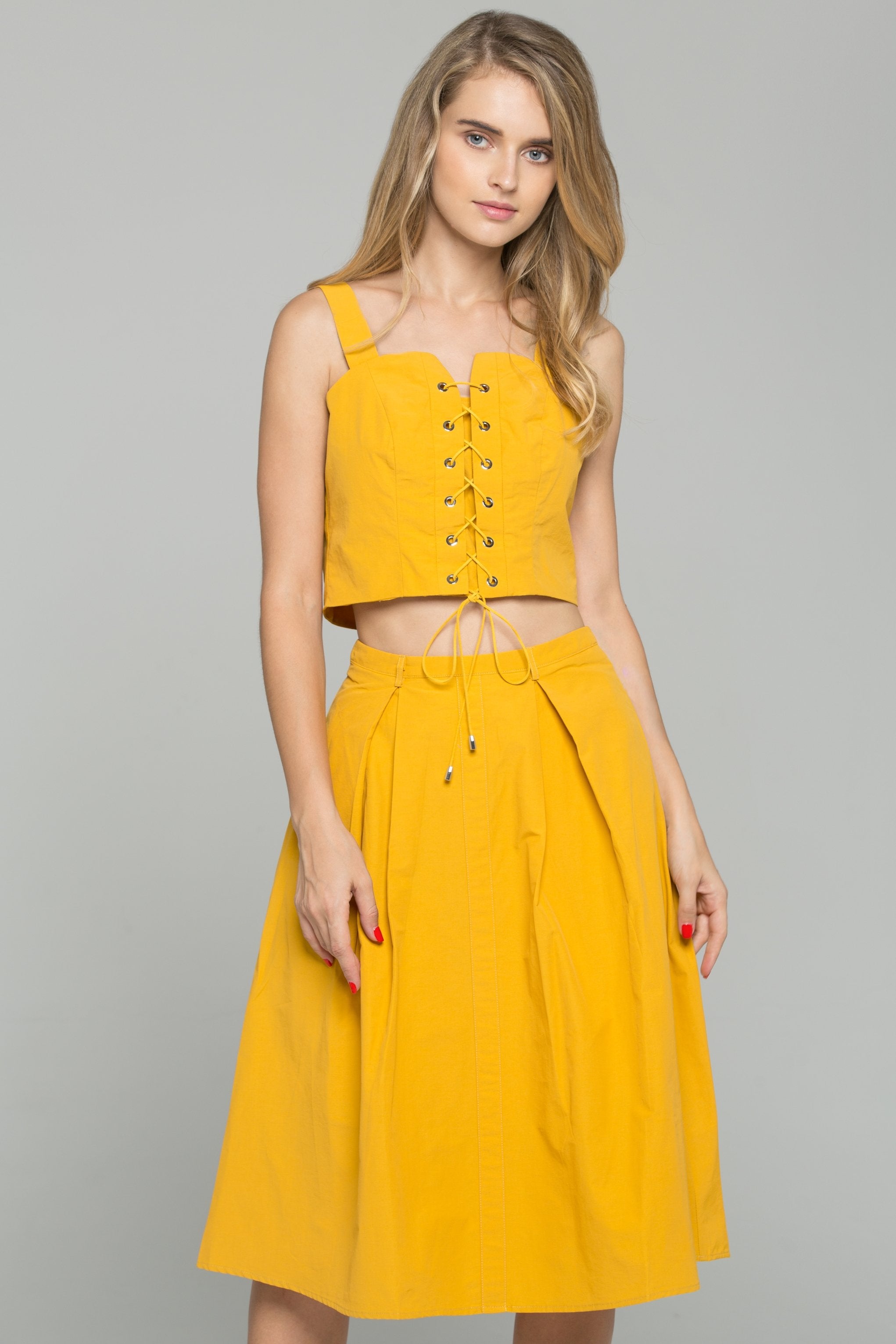 Amber Sweetheart Neckline Corset Top and A-Line Midi Dress