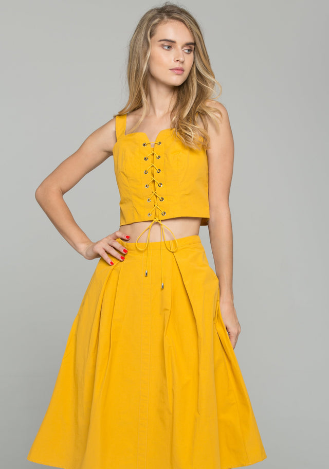 Amber Sweetheart Neckline Corset Top and A-Line Midi Dress