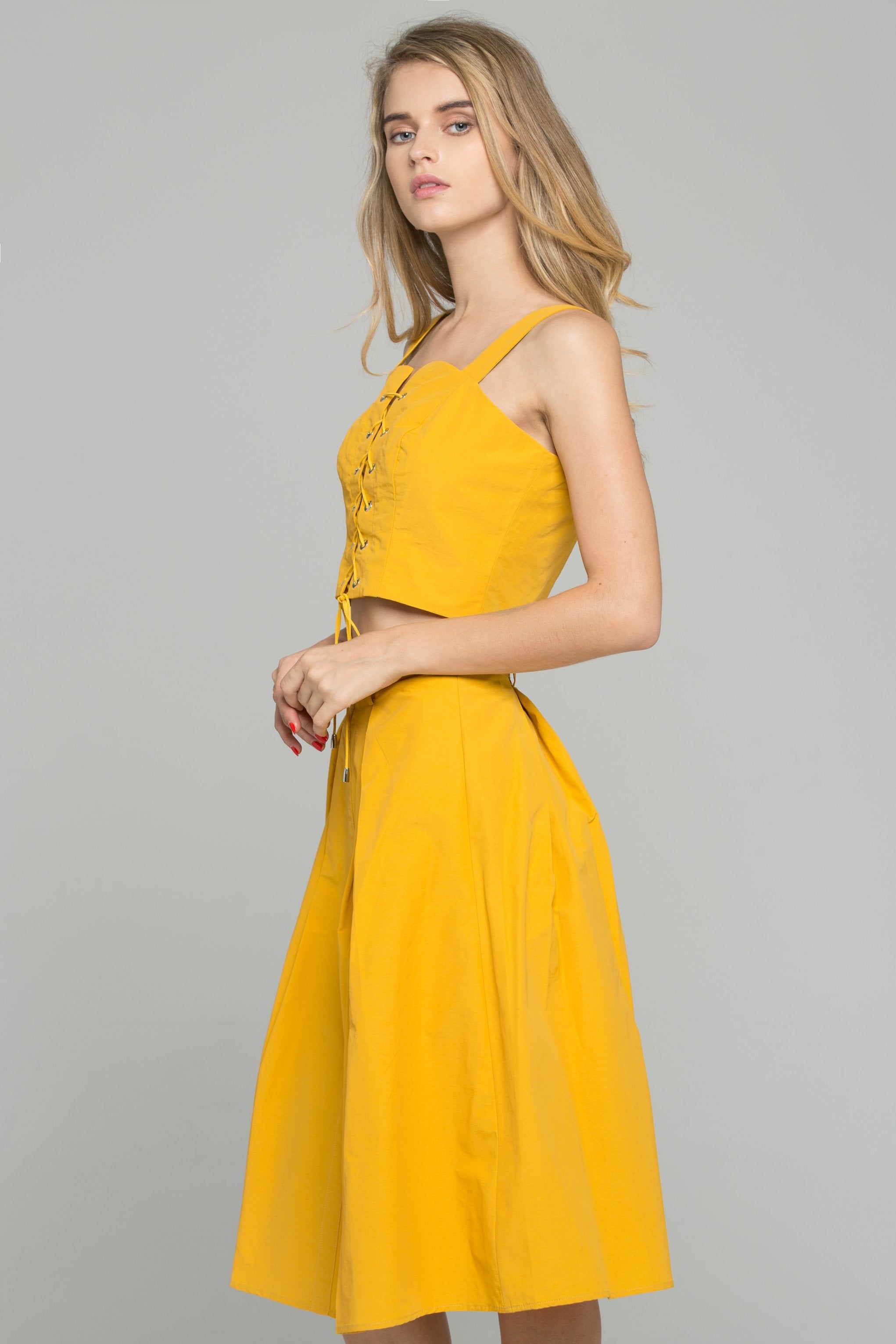 Amber Sweetheart Neckline Corset Top and A-Line Midi Dress