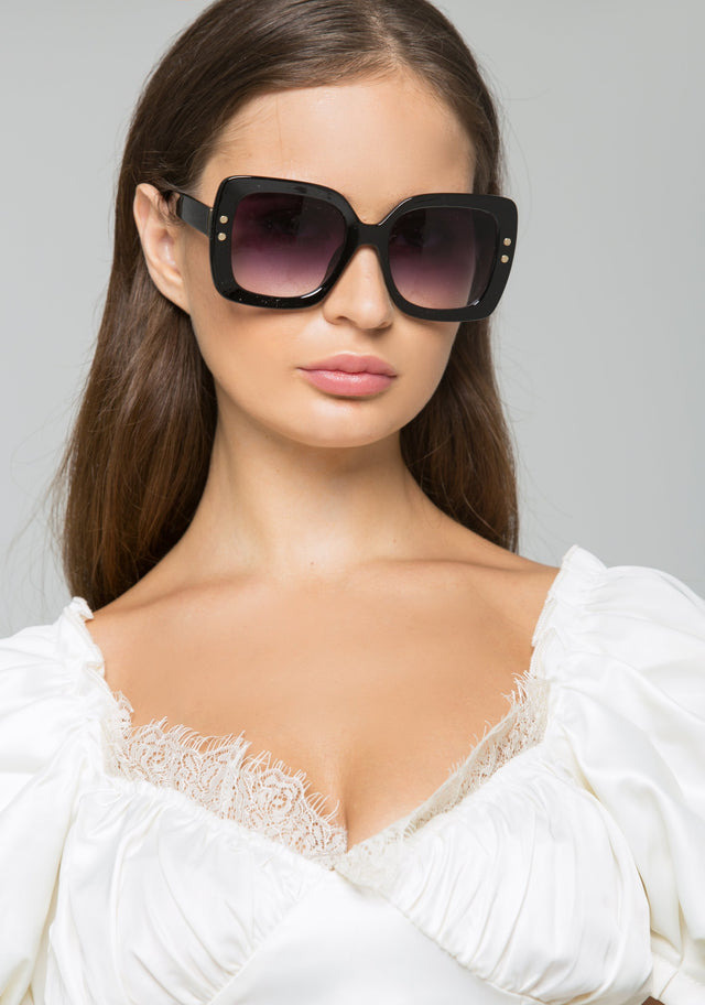 Black Chunky Square Sunglasses