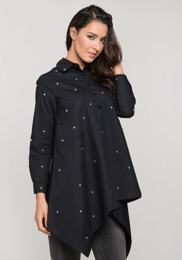 Black Embellished Tent Top