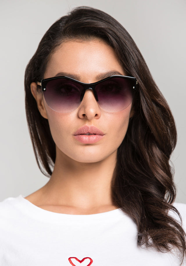 Black Gradient Top Rim Sunglasses