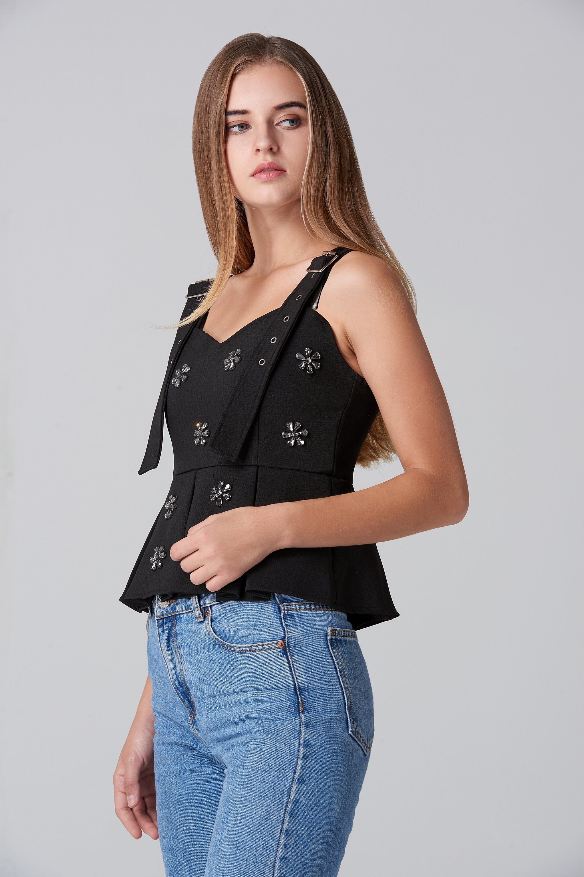 Black Jewel Gladiator Top