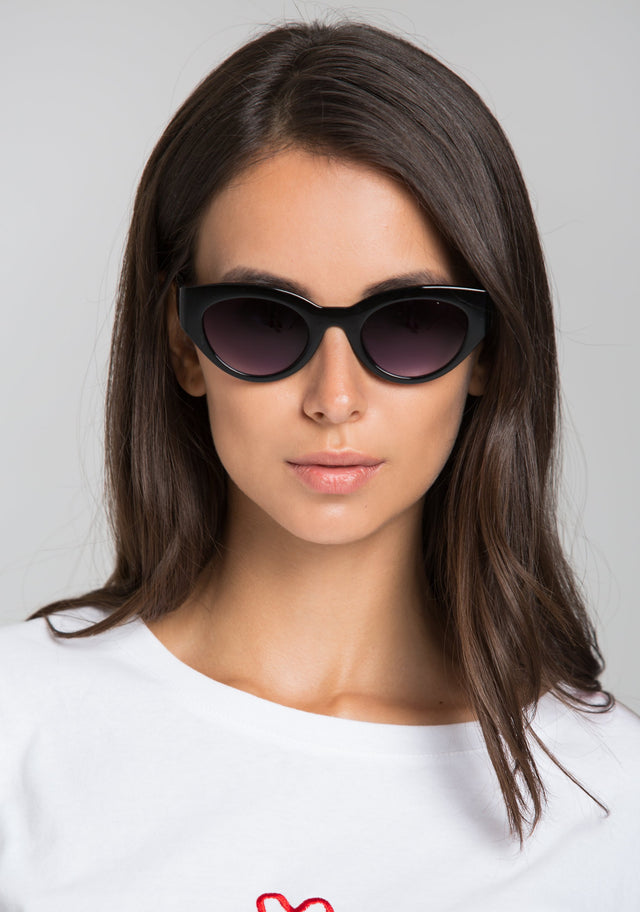 Black Retro Cat Eye Sunglasses