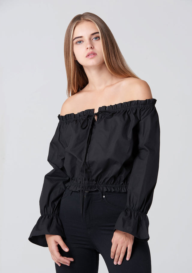 Black Sabrina Top