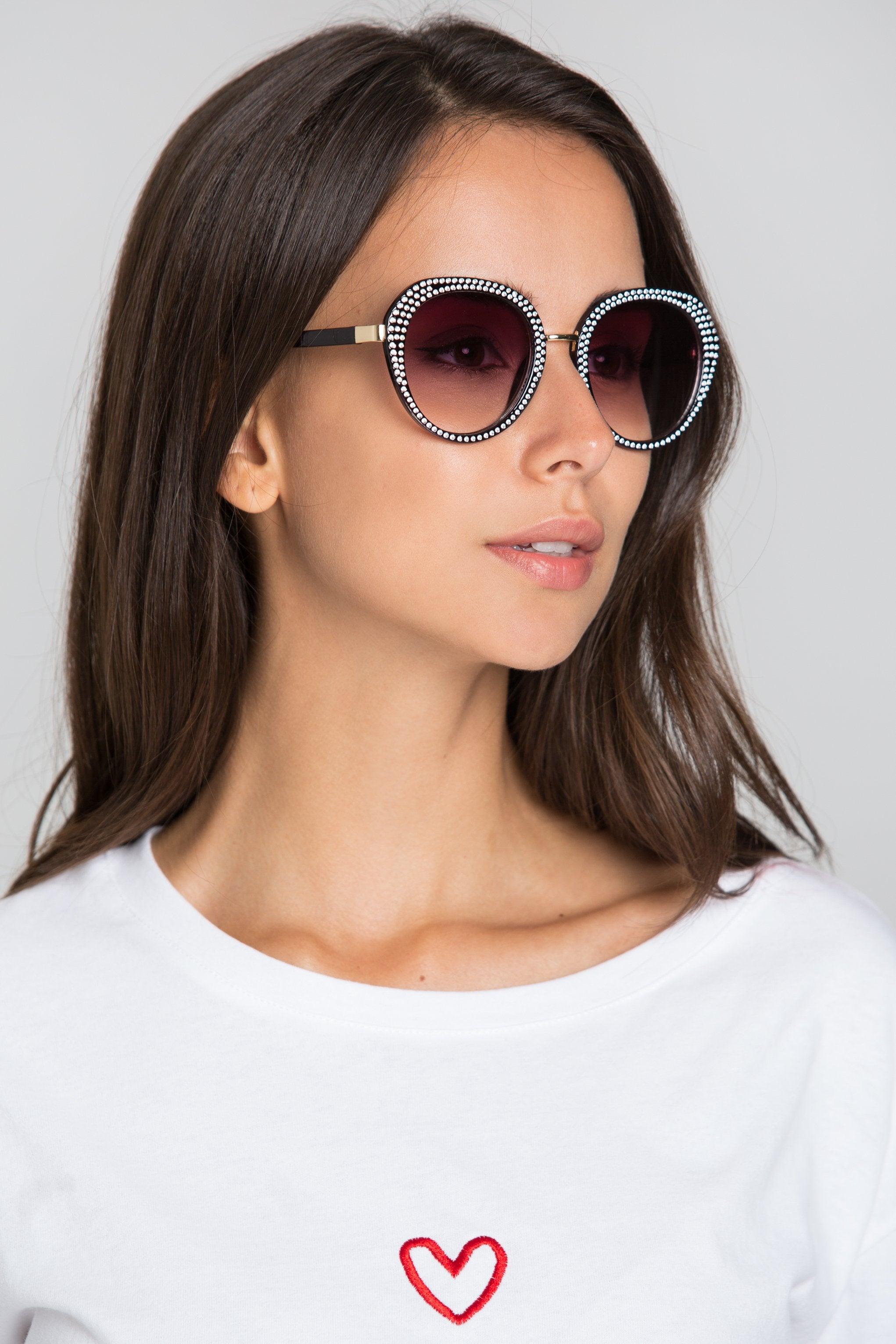 Black Studded Transparent Sunglasses