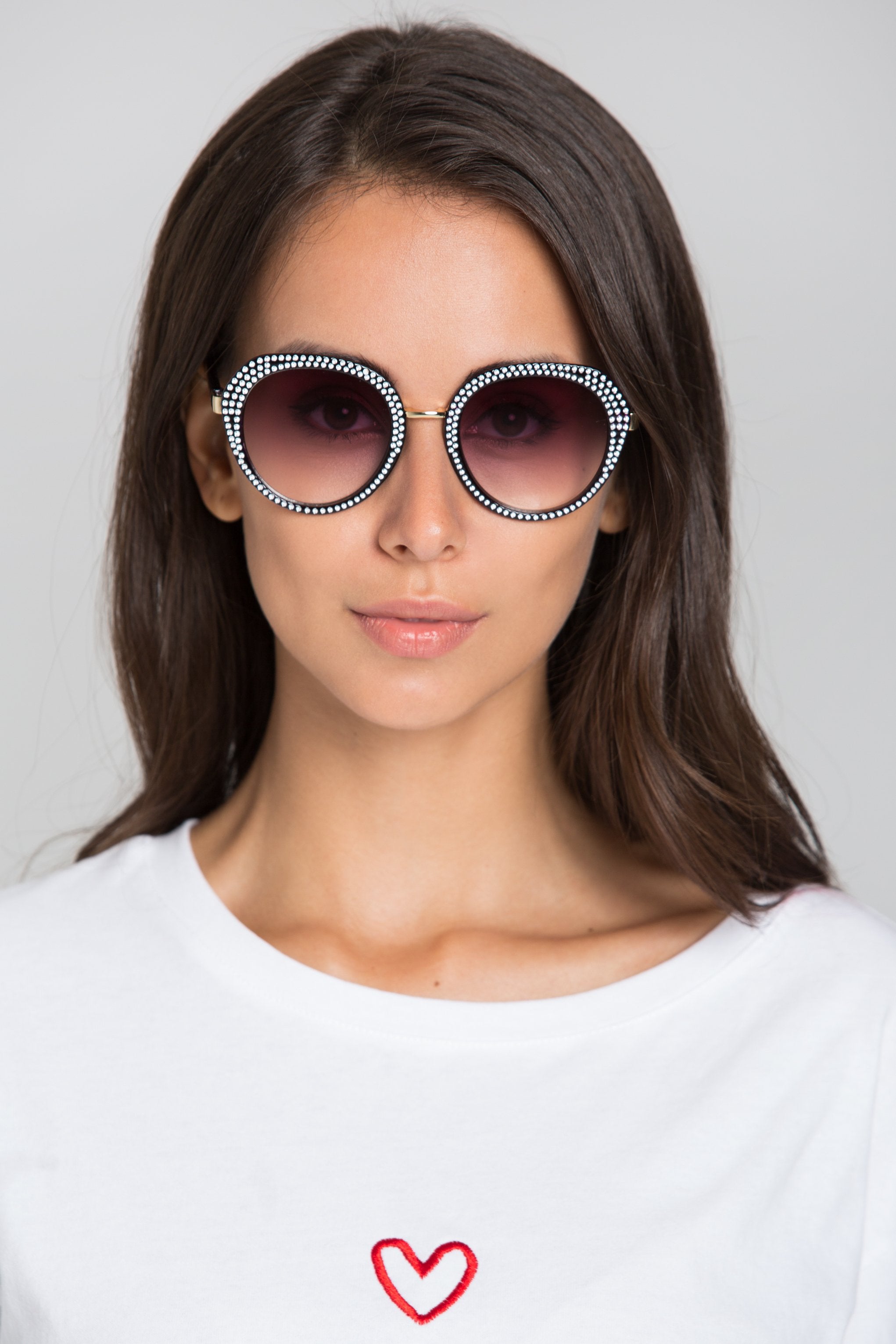 Black Studded Transparent Sunglasses