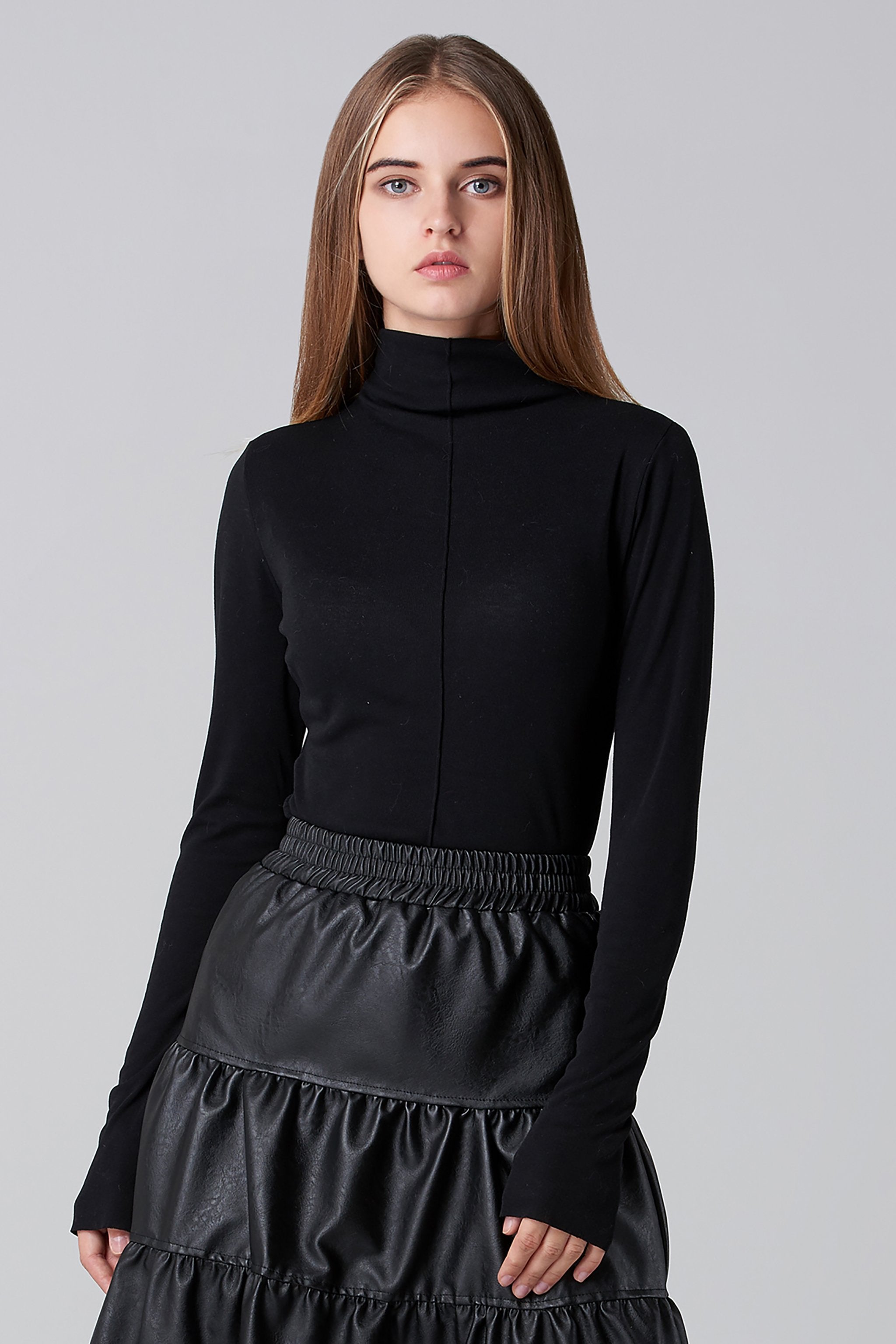 Black Turtle Neck Extra Long Sleeves