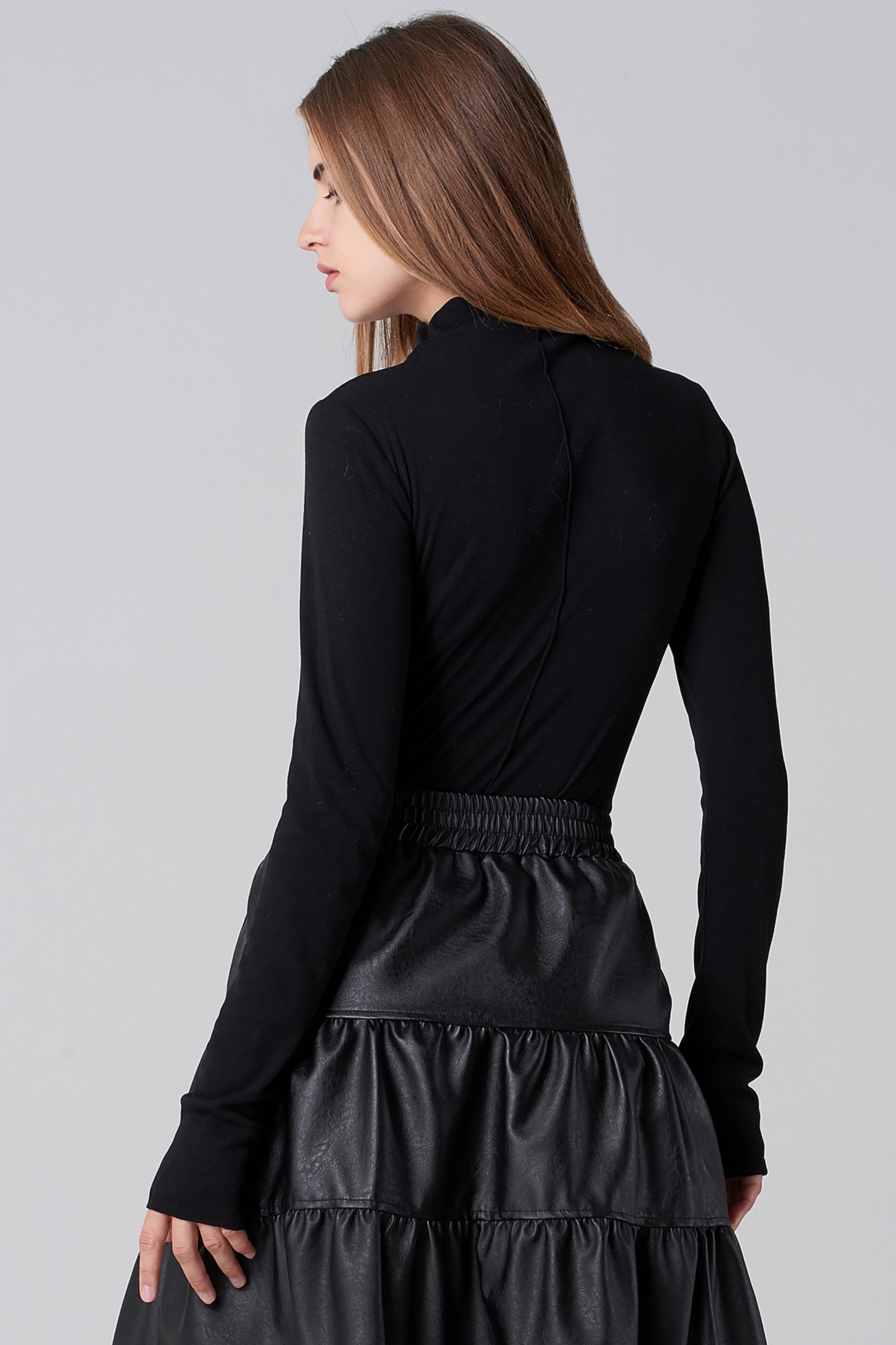 Black Turtle Neck Extra Long Sleeves
