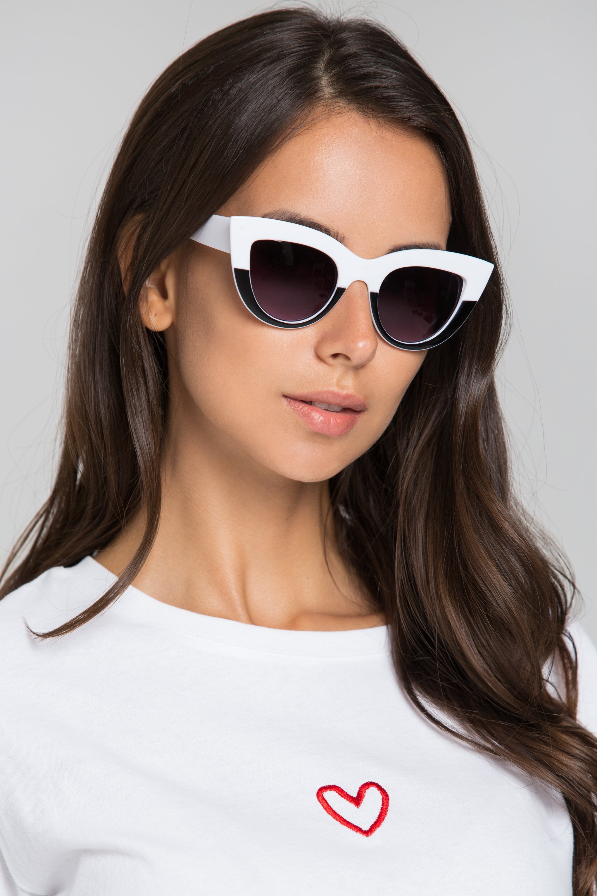 Black and White Cat Eye Sunglasses