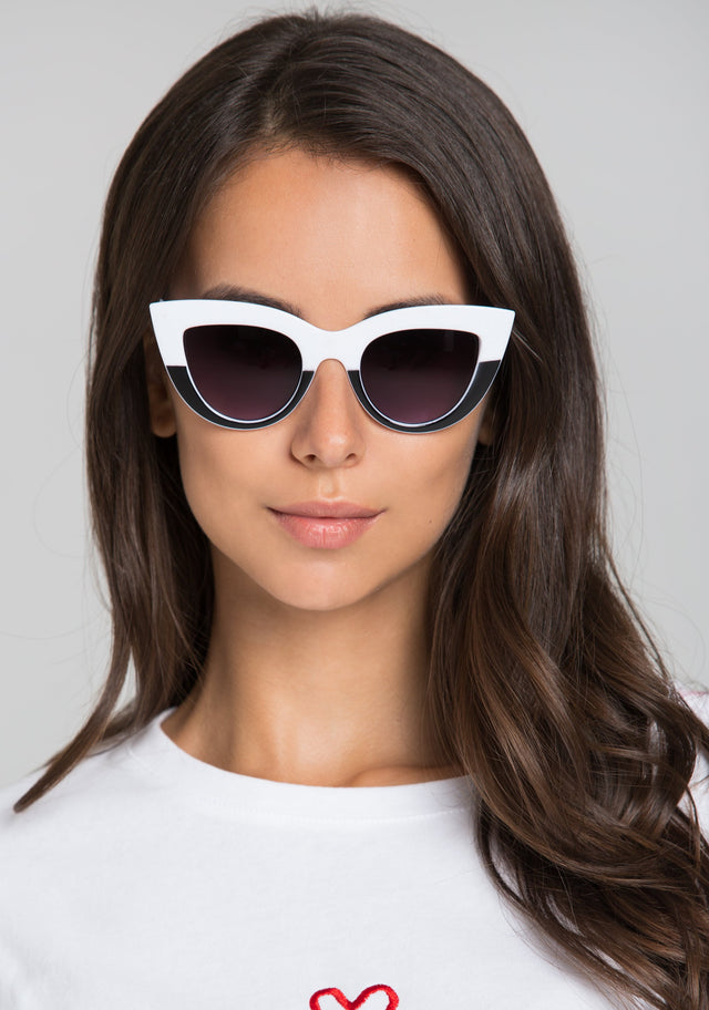 Black and White Cat Eye Sunglasses