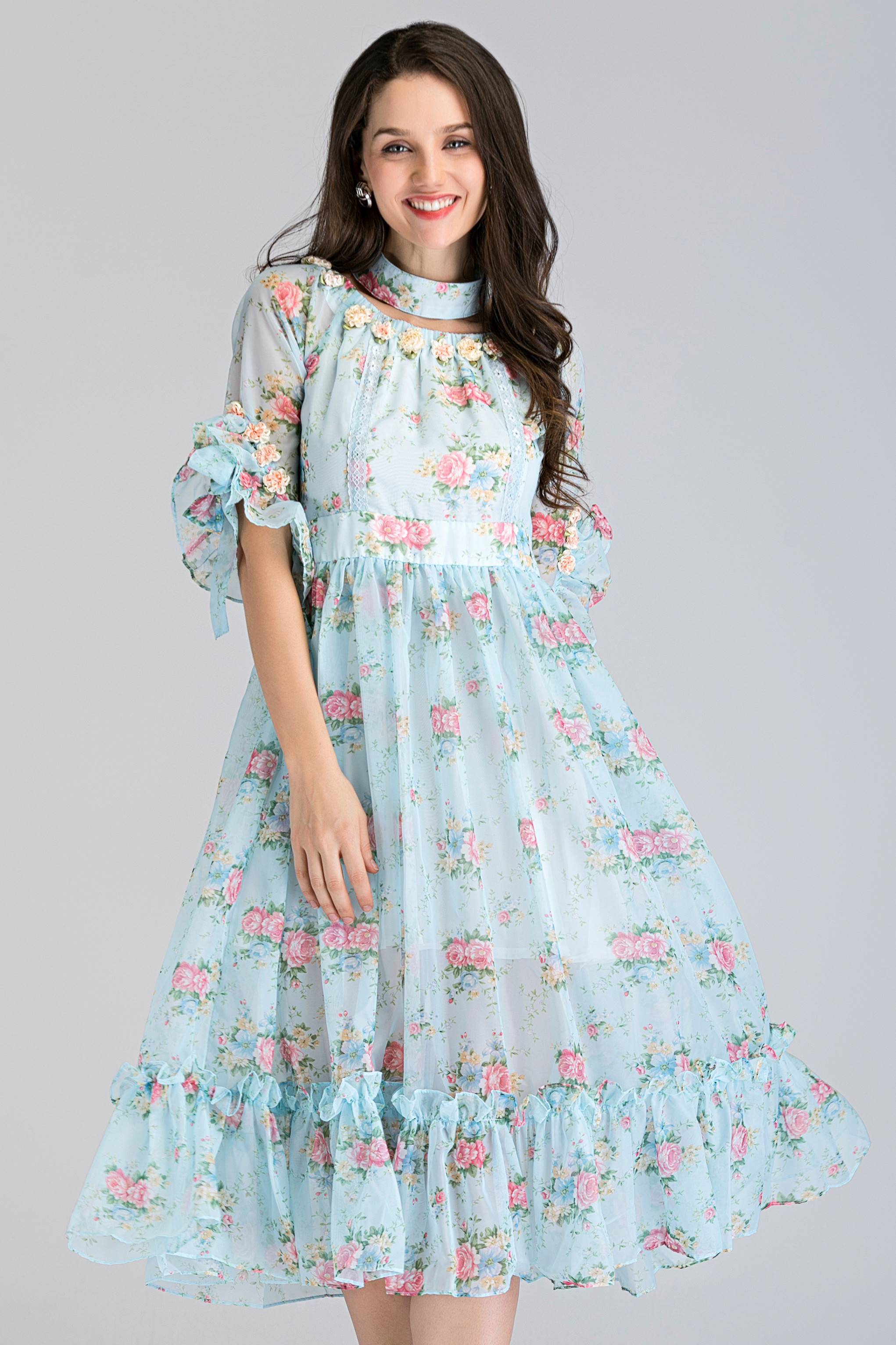 Blue Carnation Vintage Midi Dress