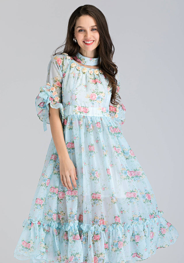 Blue Carnation Vintage Midi Dress