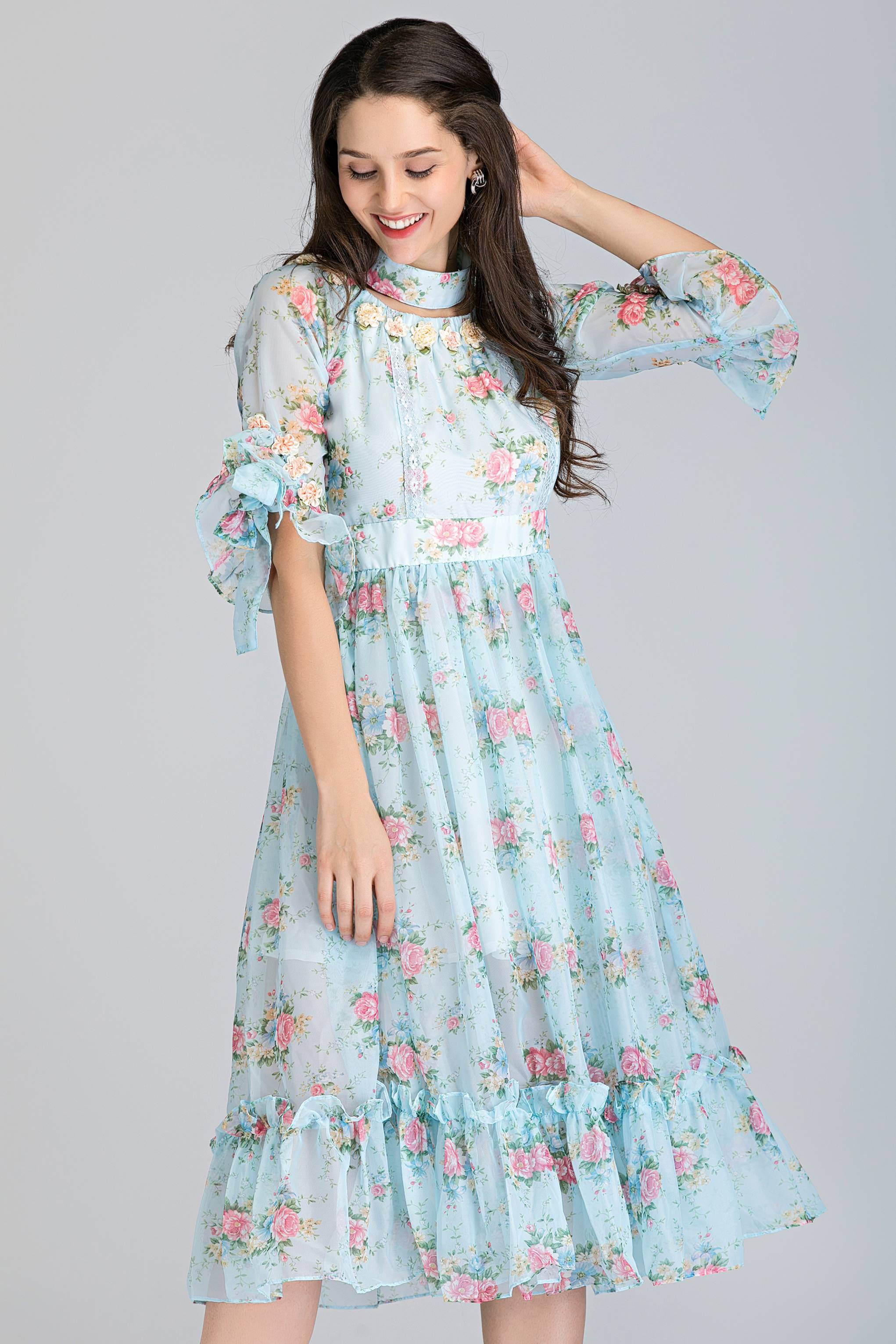 Blue Carnation Vintage Midi Dress