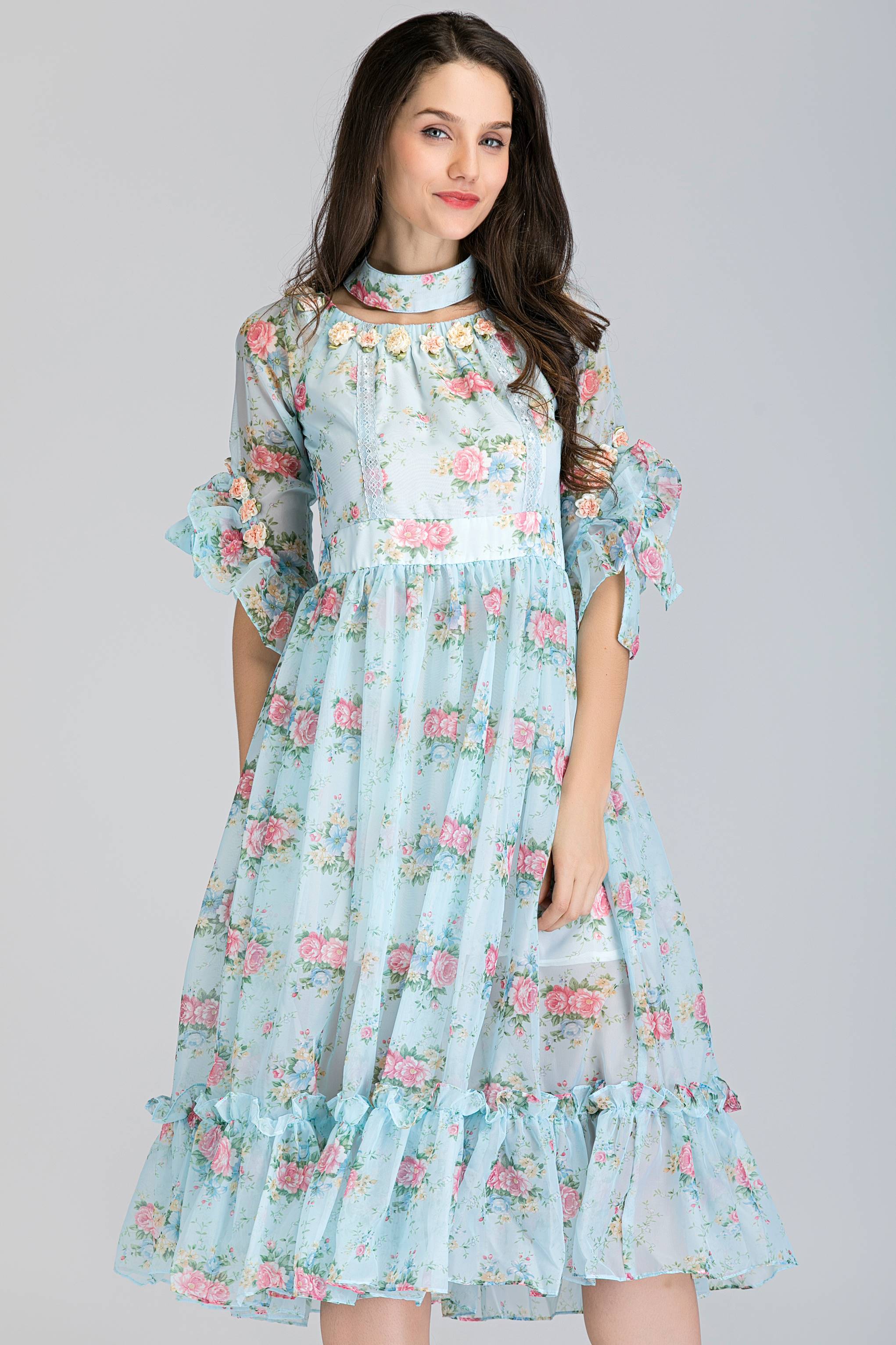 Blue Carnation Vintage Midi Dress