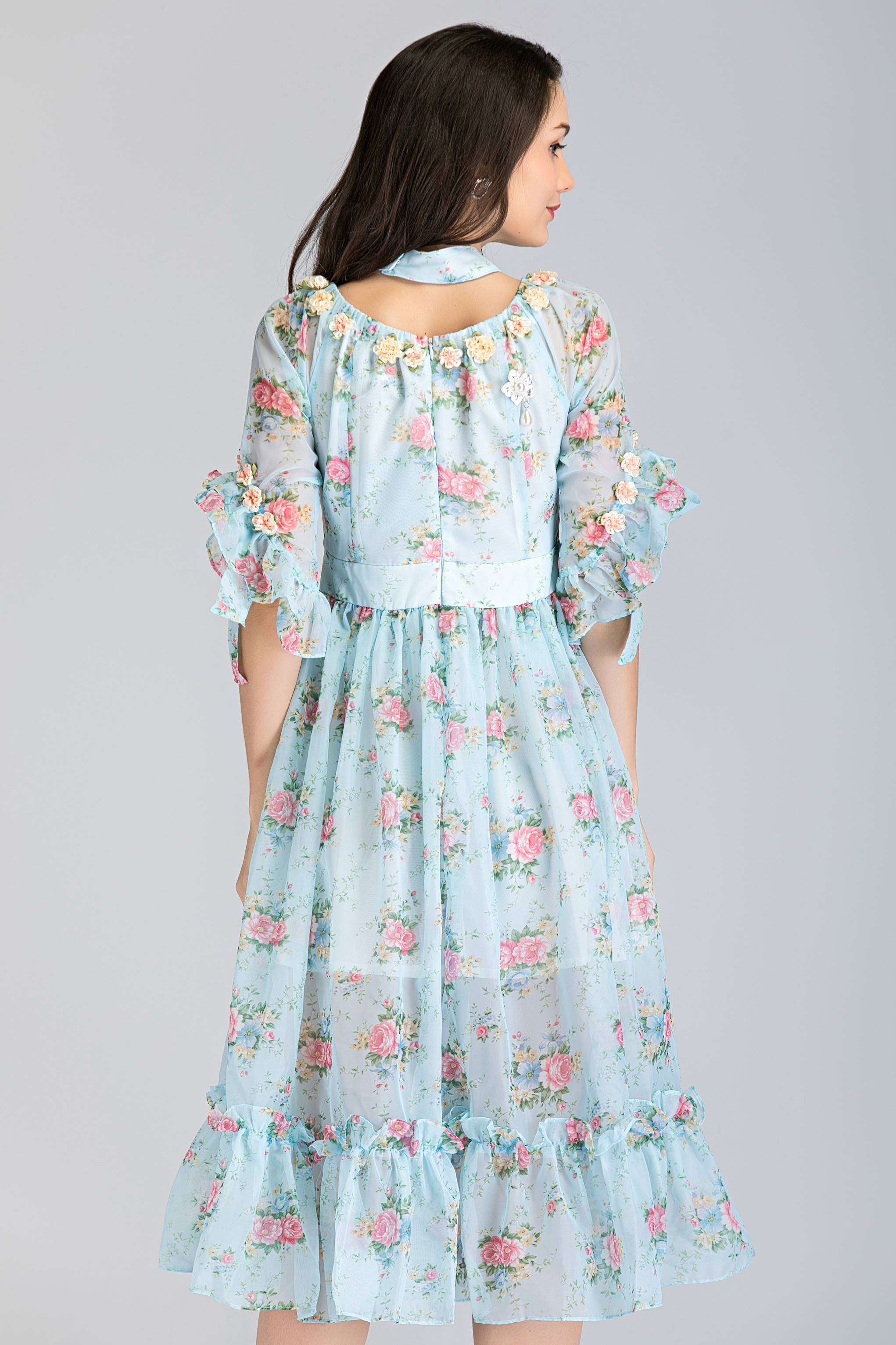 Blue Carnation Vintage Midi Dress