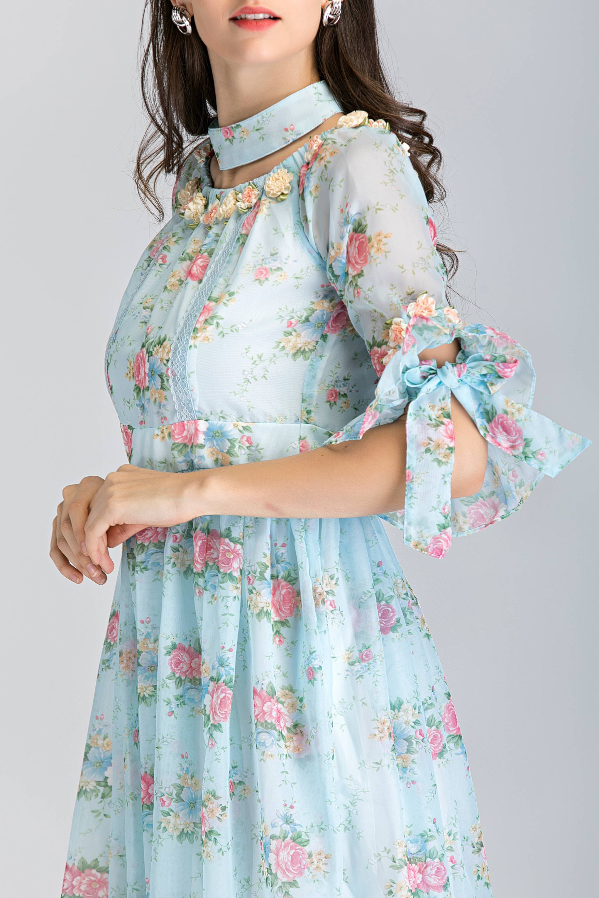 Blue Carnation Vintage Midi Dress