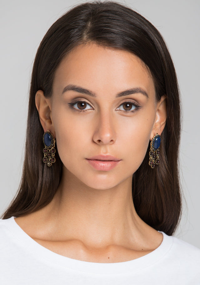 Blue Jasper Vintage Earrings
