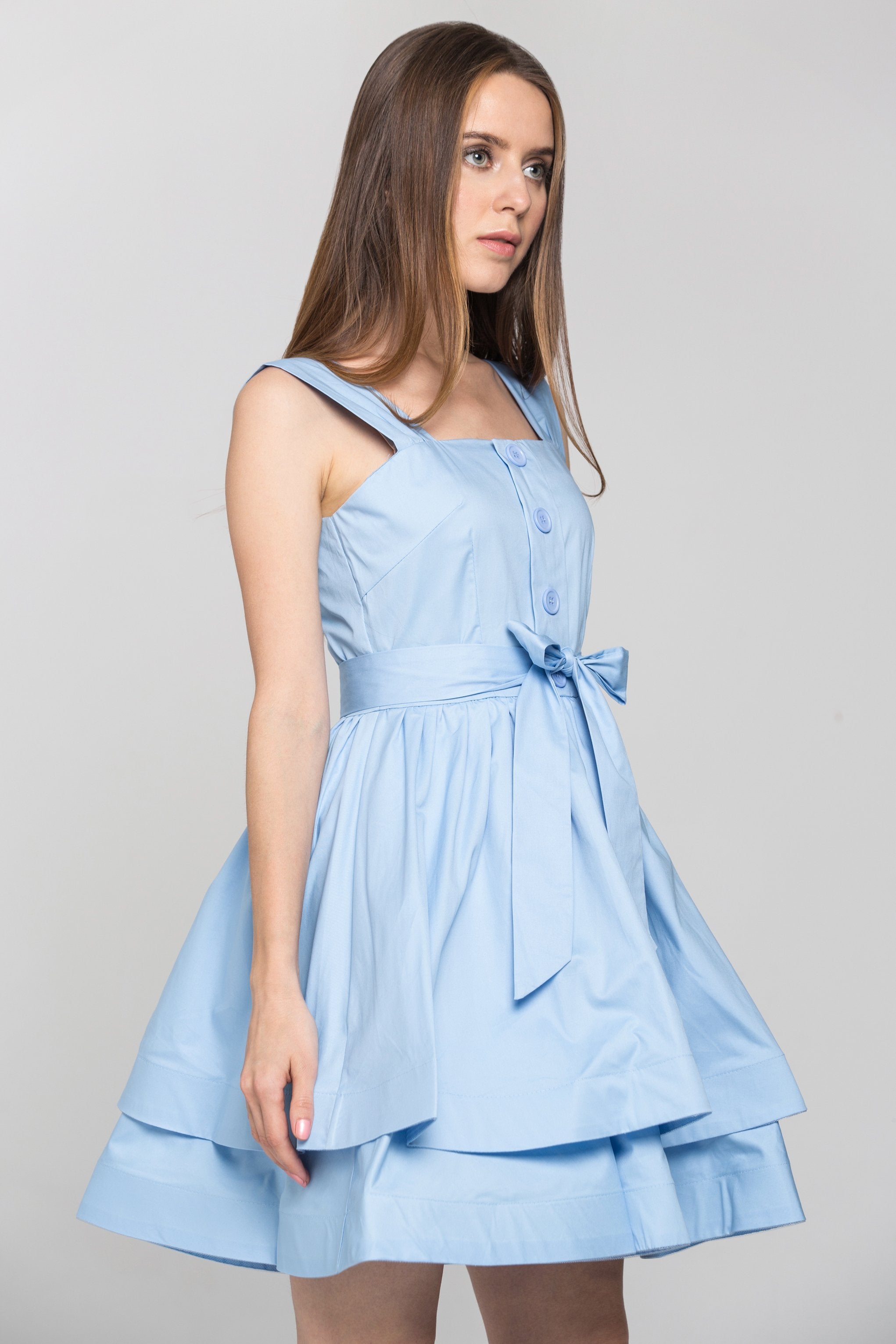 Baby Blue Tiered Mini Dress