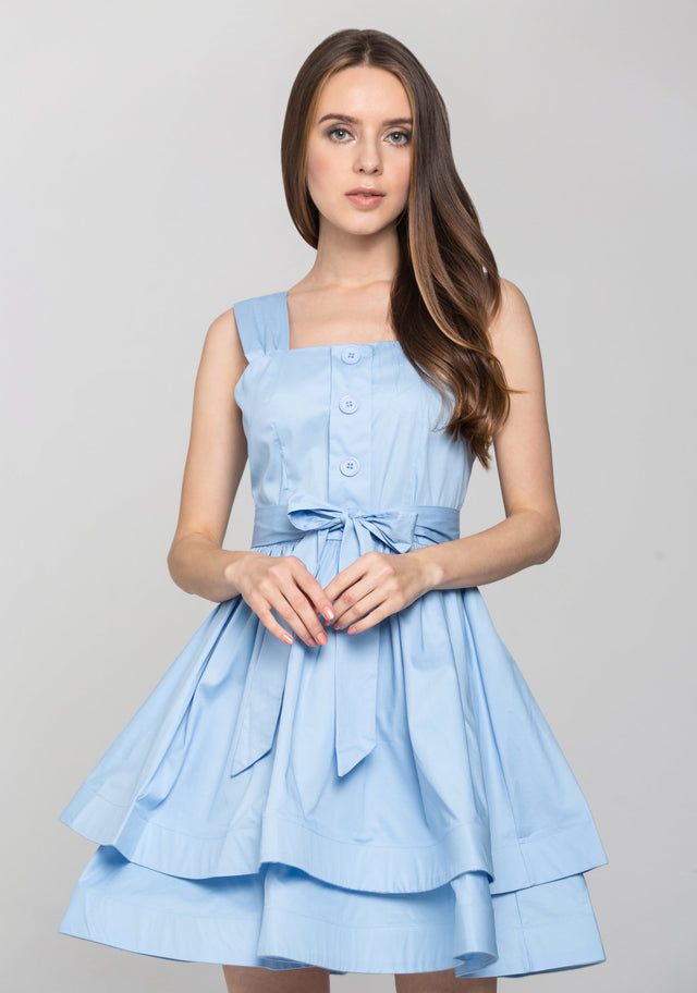 Baby Blue Tiered Mini Dress