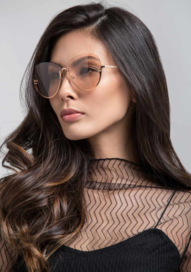 Blush Bottom Rim Aviator Sunglasses