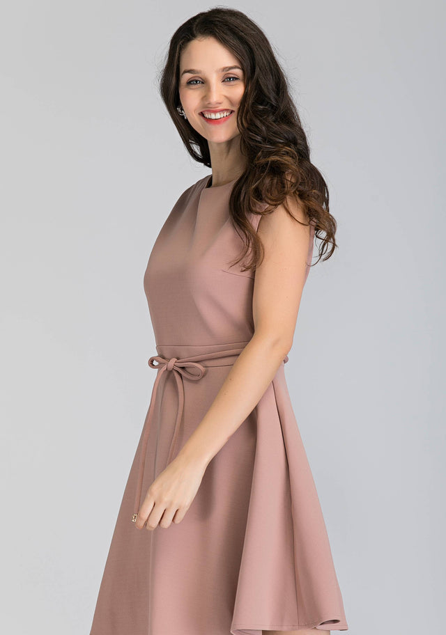 Blush Fur Collar Mini Dress