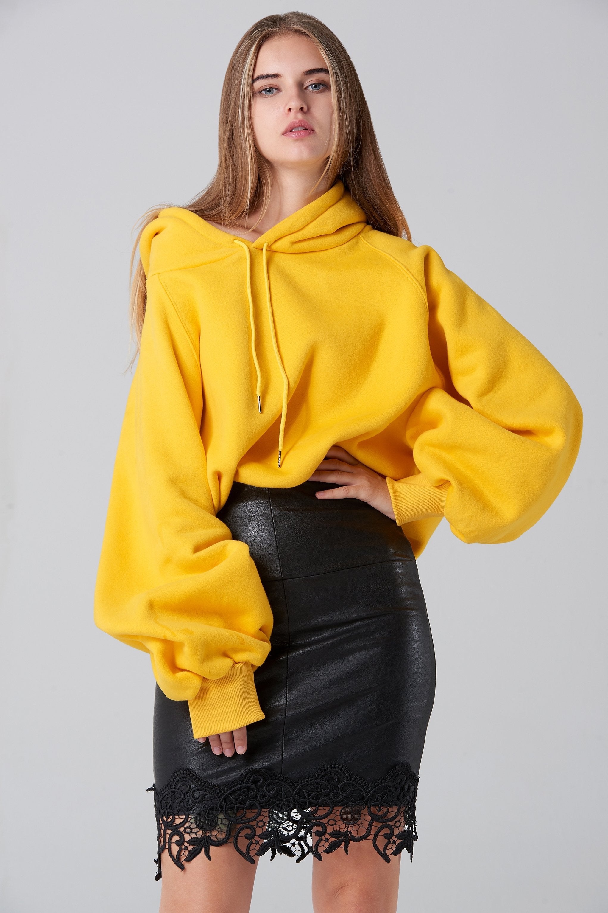 Bright Yellow Oversized Hoodie