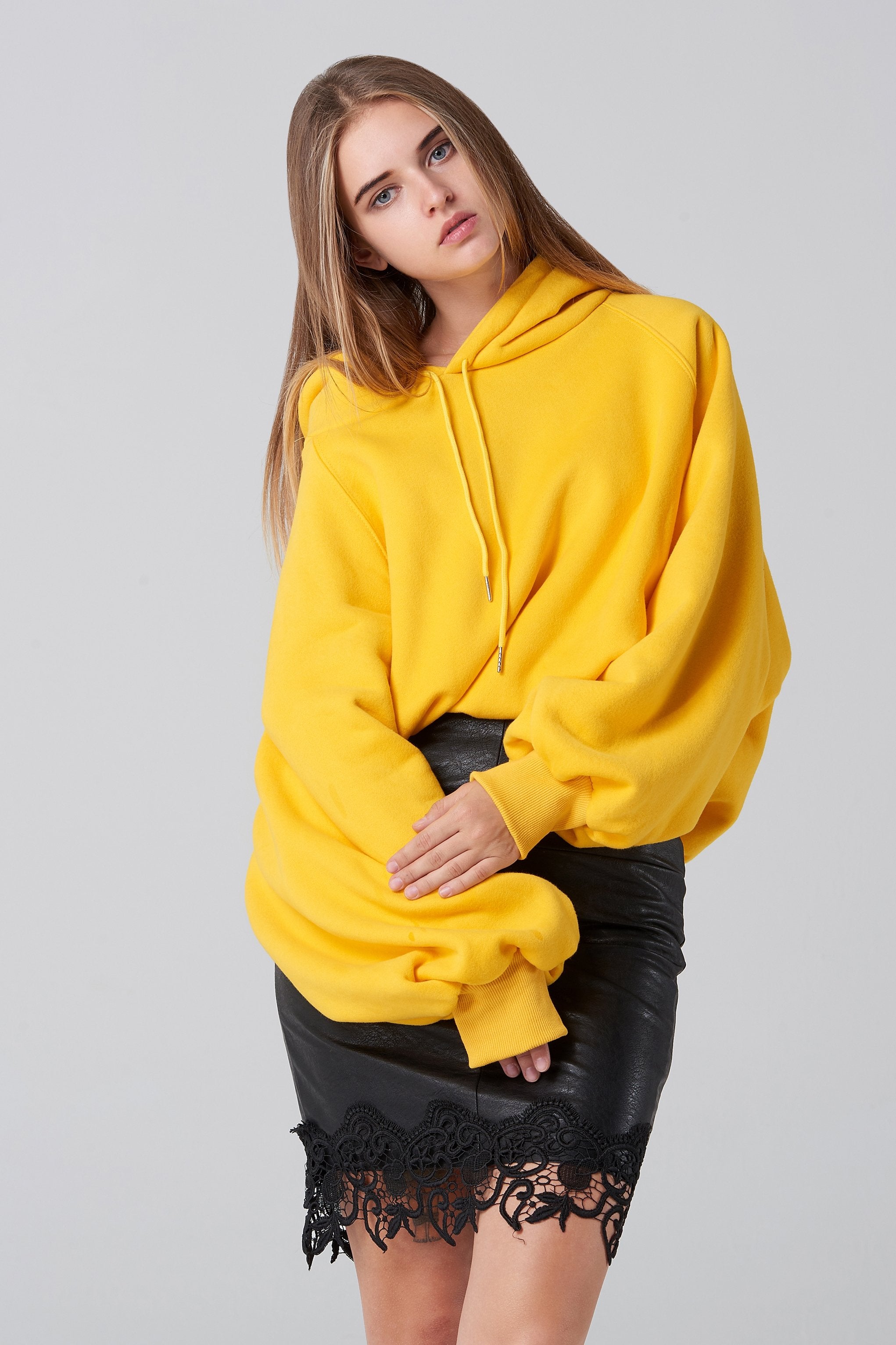 Bright Yellow Oversized Hoodie