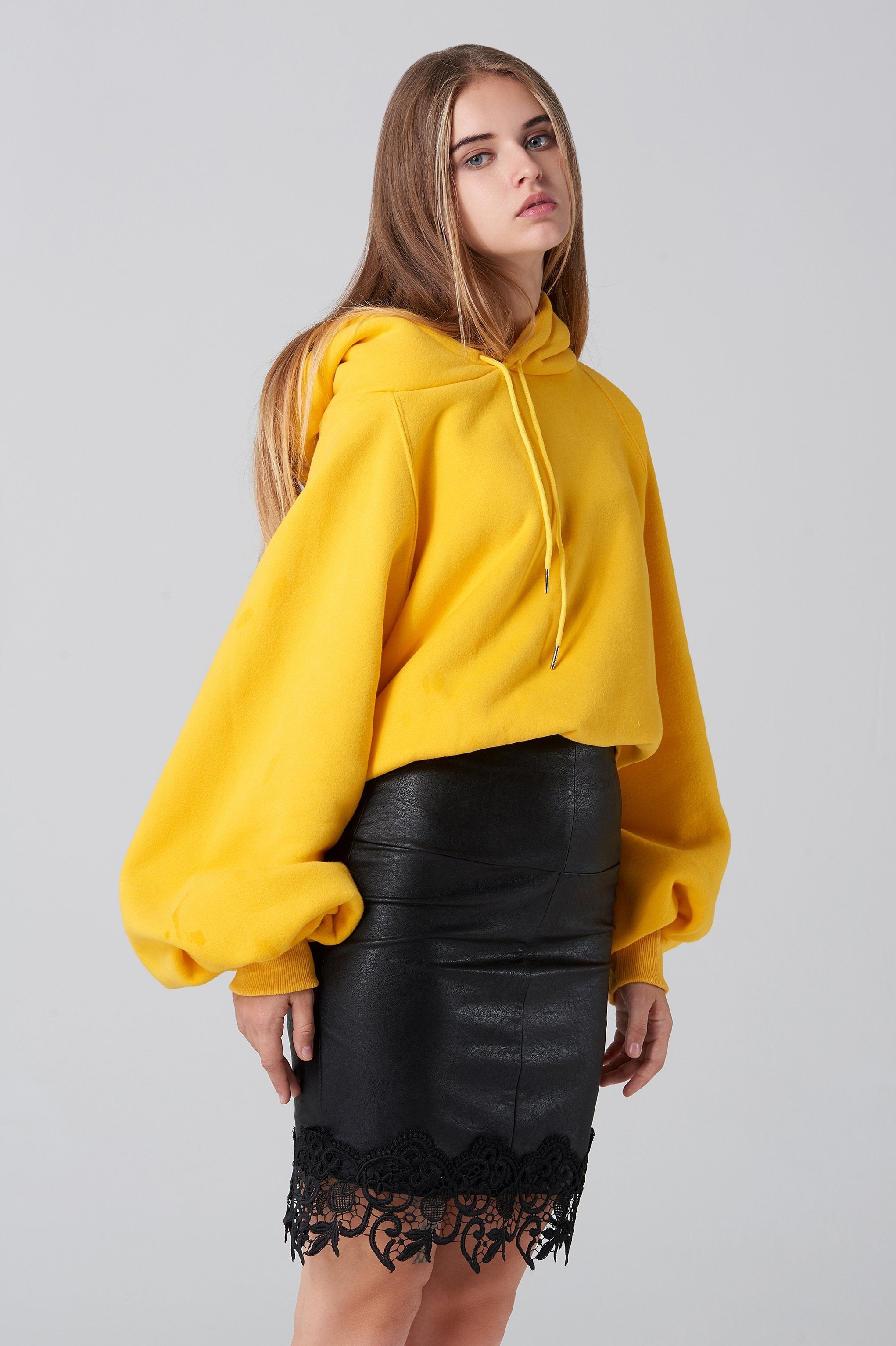 Bright Yellow Oversized Hoodie