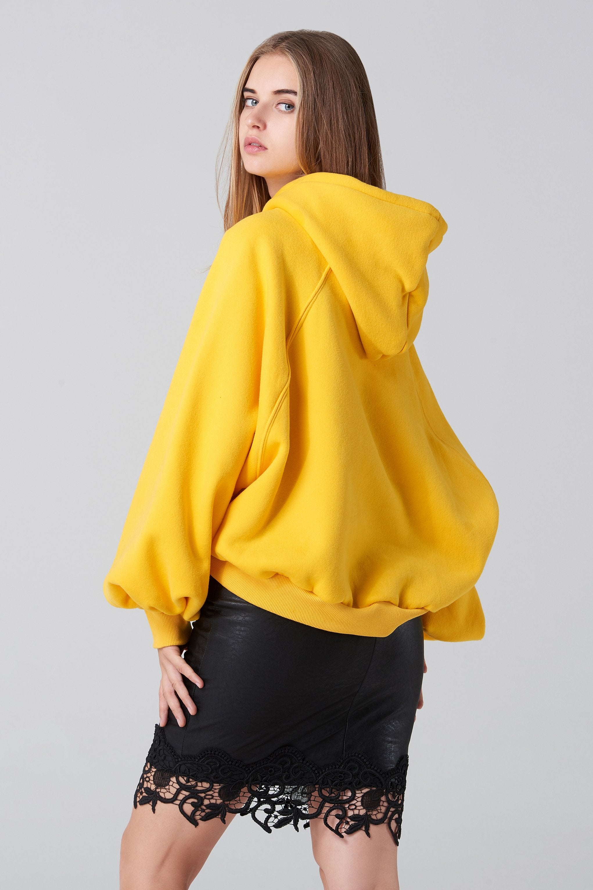 Bright Yellow Oversized Hoodie
