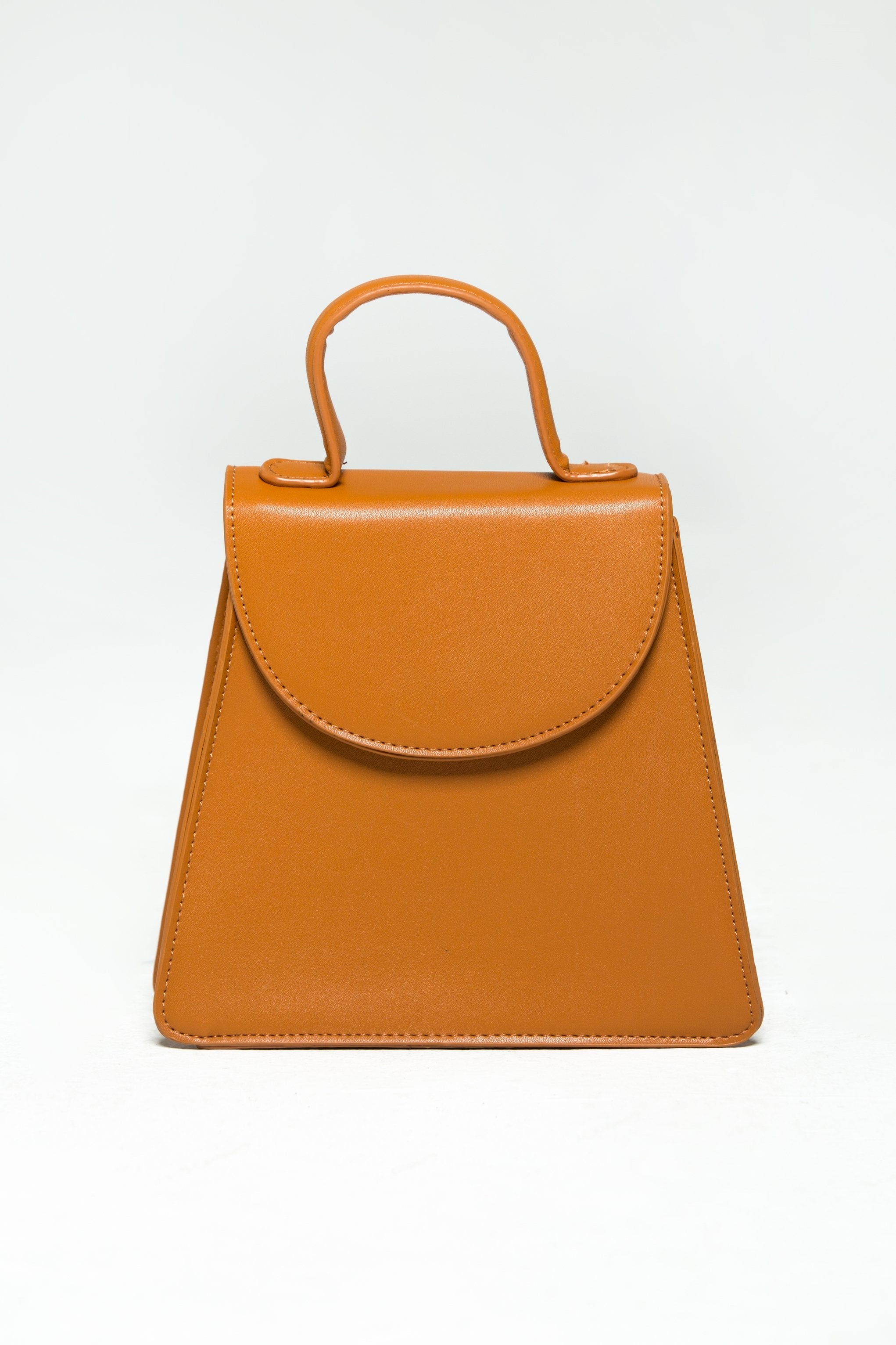Brown Front Flap Saddle Handbag