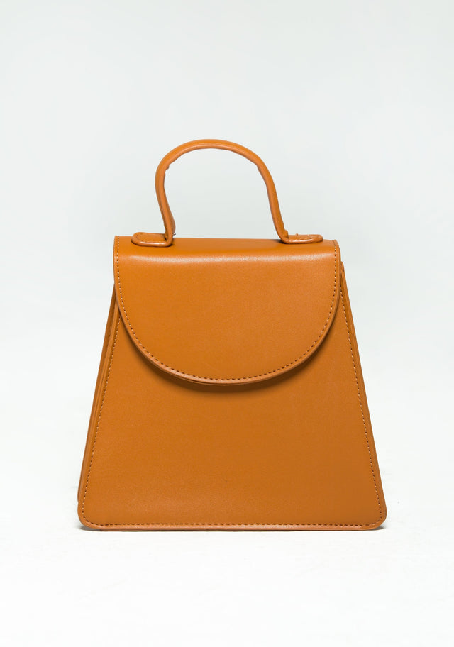 Brown Front Flap Saddle Handbag