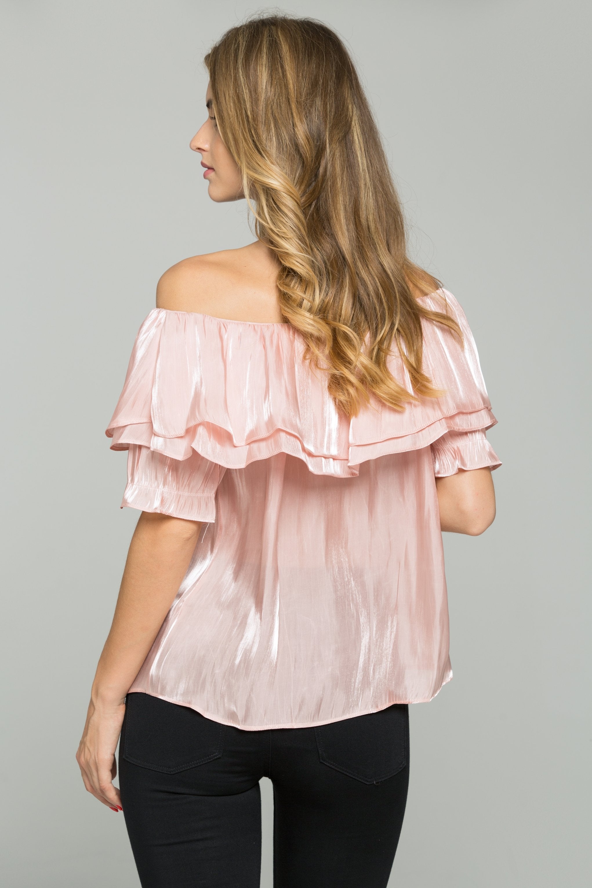 Carnation Off the Shoulder Flounce Top