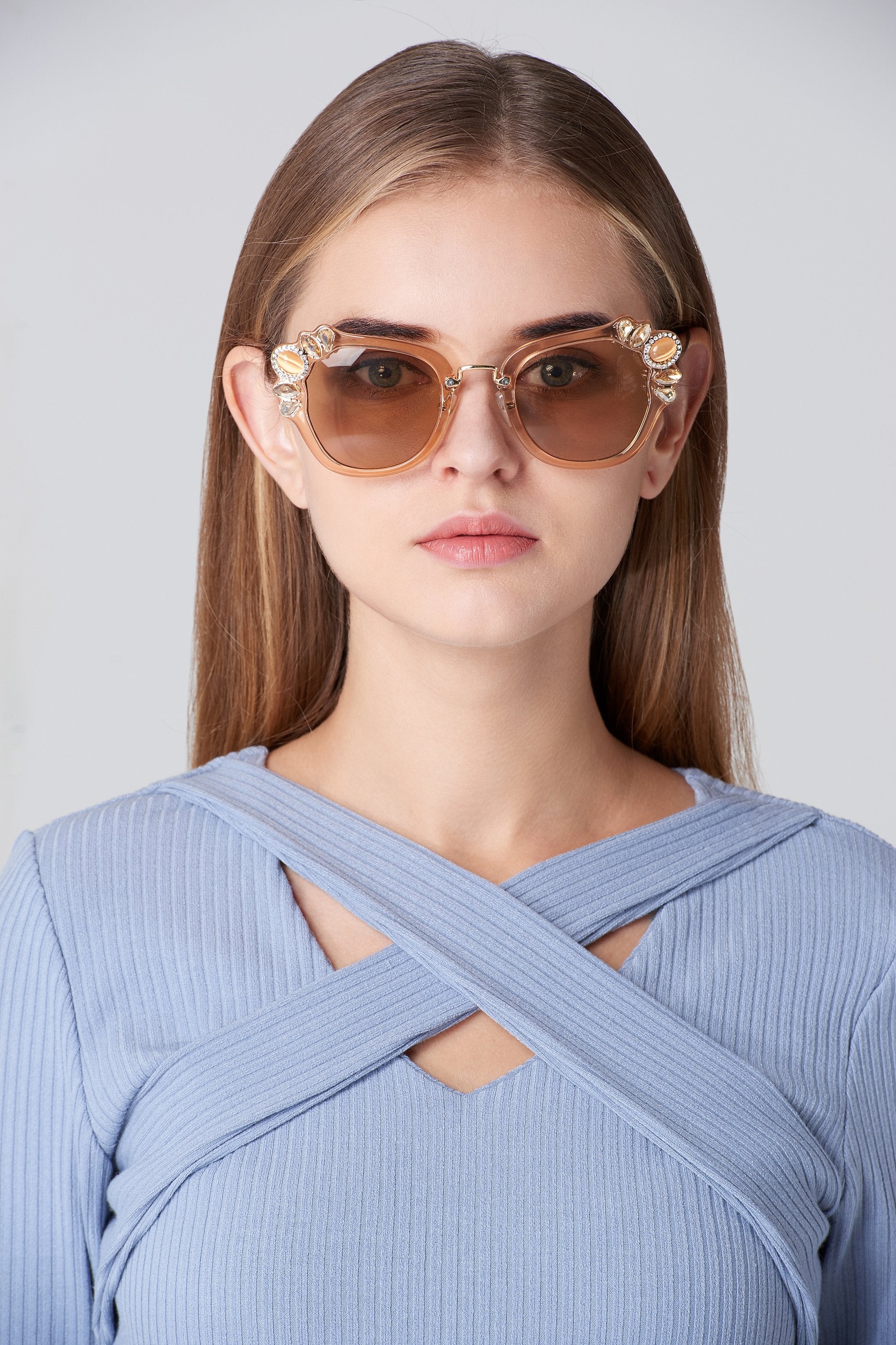 Champagne Jewel Tip Sunglasses