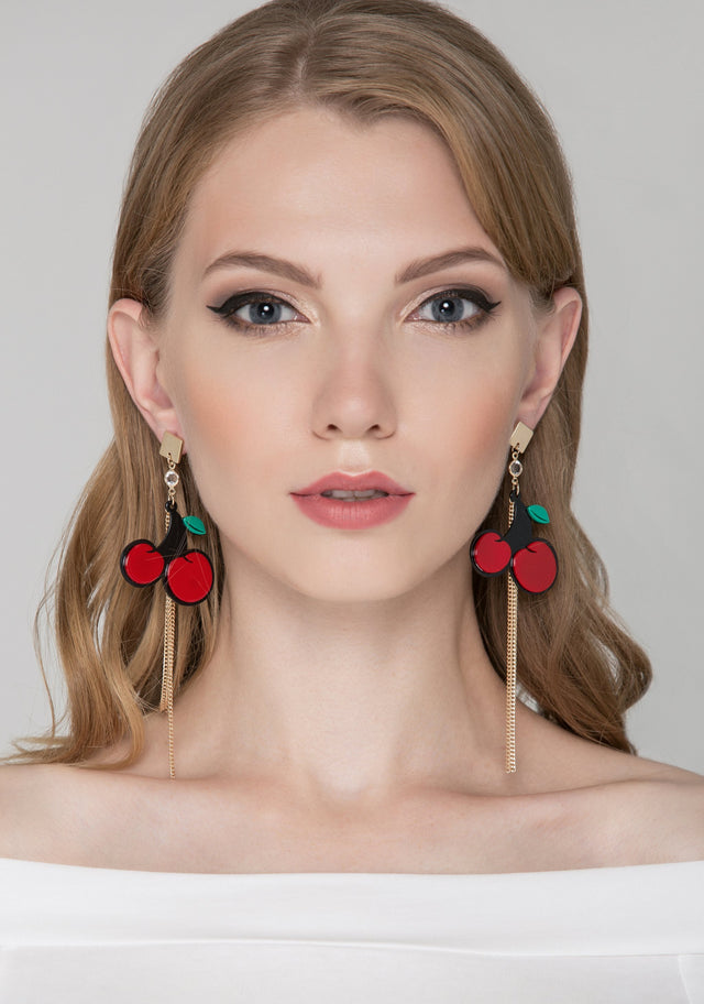 Cherry Acrylic Earrings