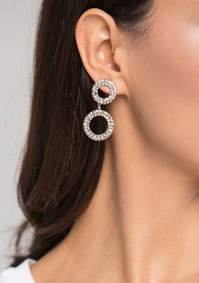 Circle Studded Drop Earrings