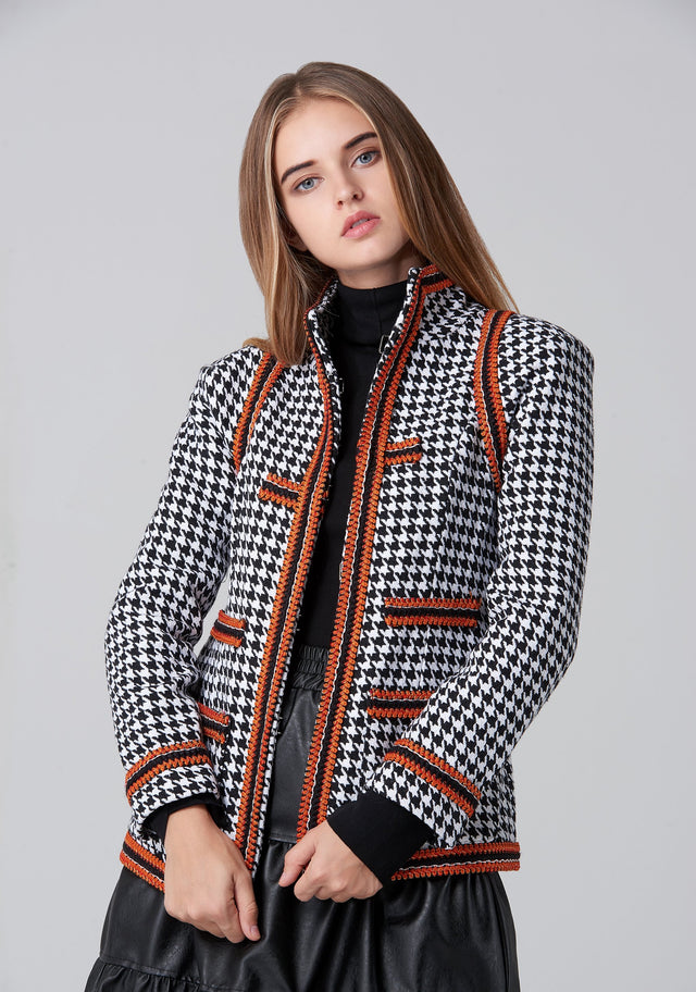 Copper Braid Houndstooth Blazer