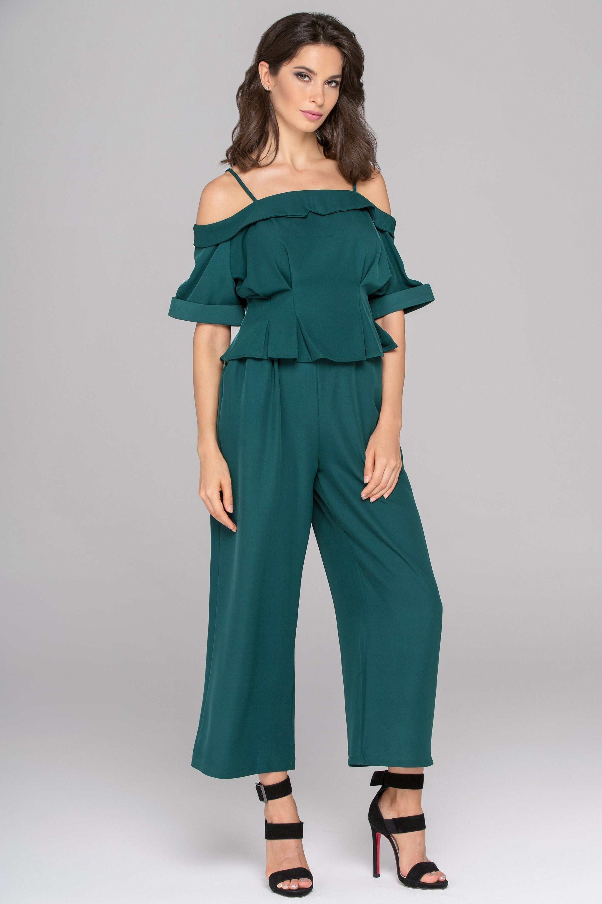 Deep Green Cold Shoulder Co-ord