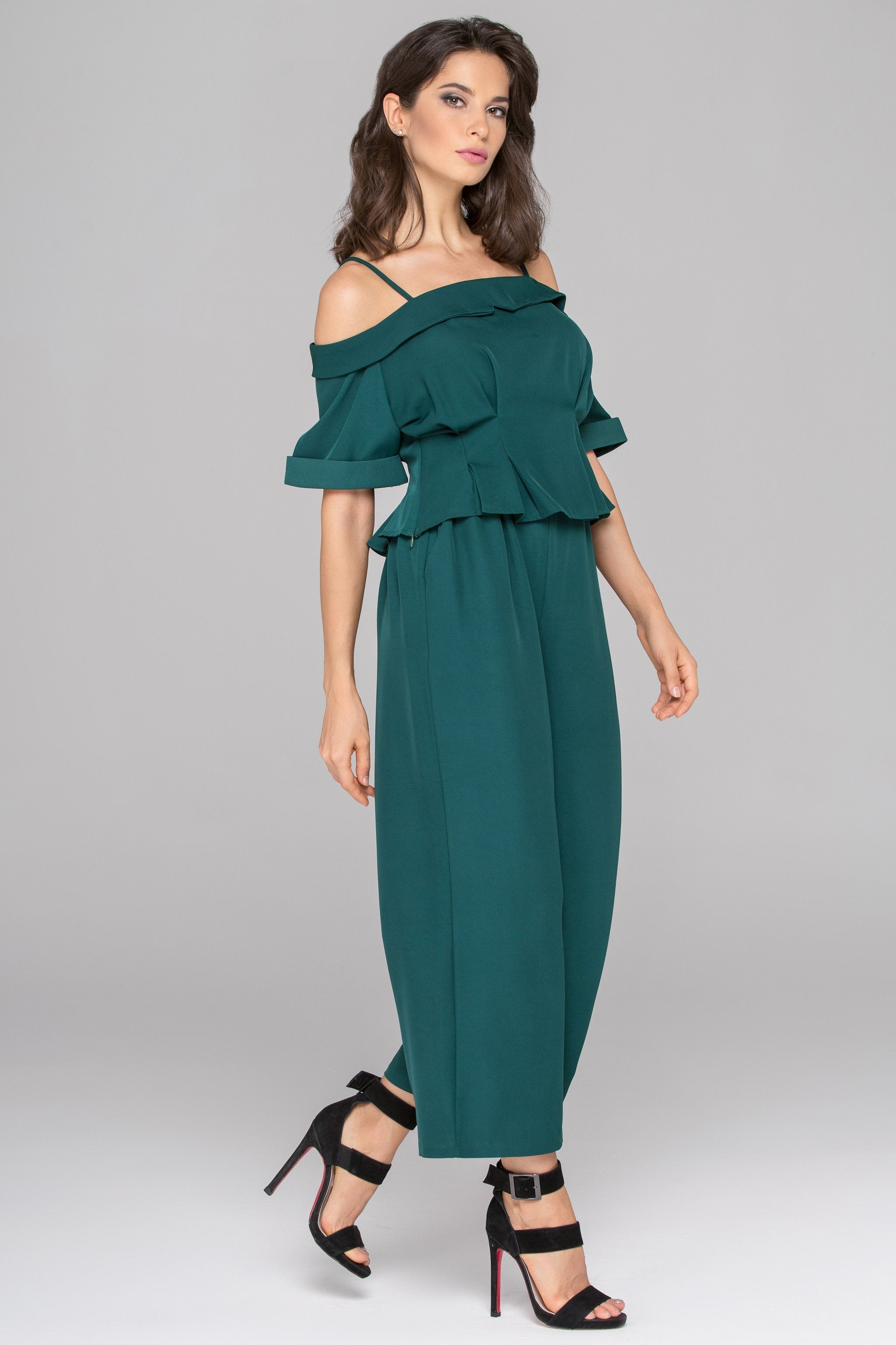 Deep Green Cold Shoulder Co-ord