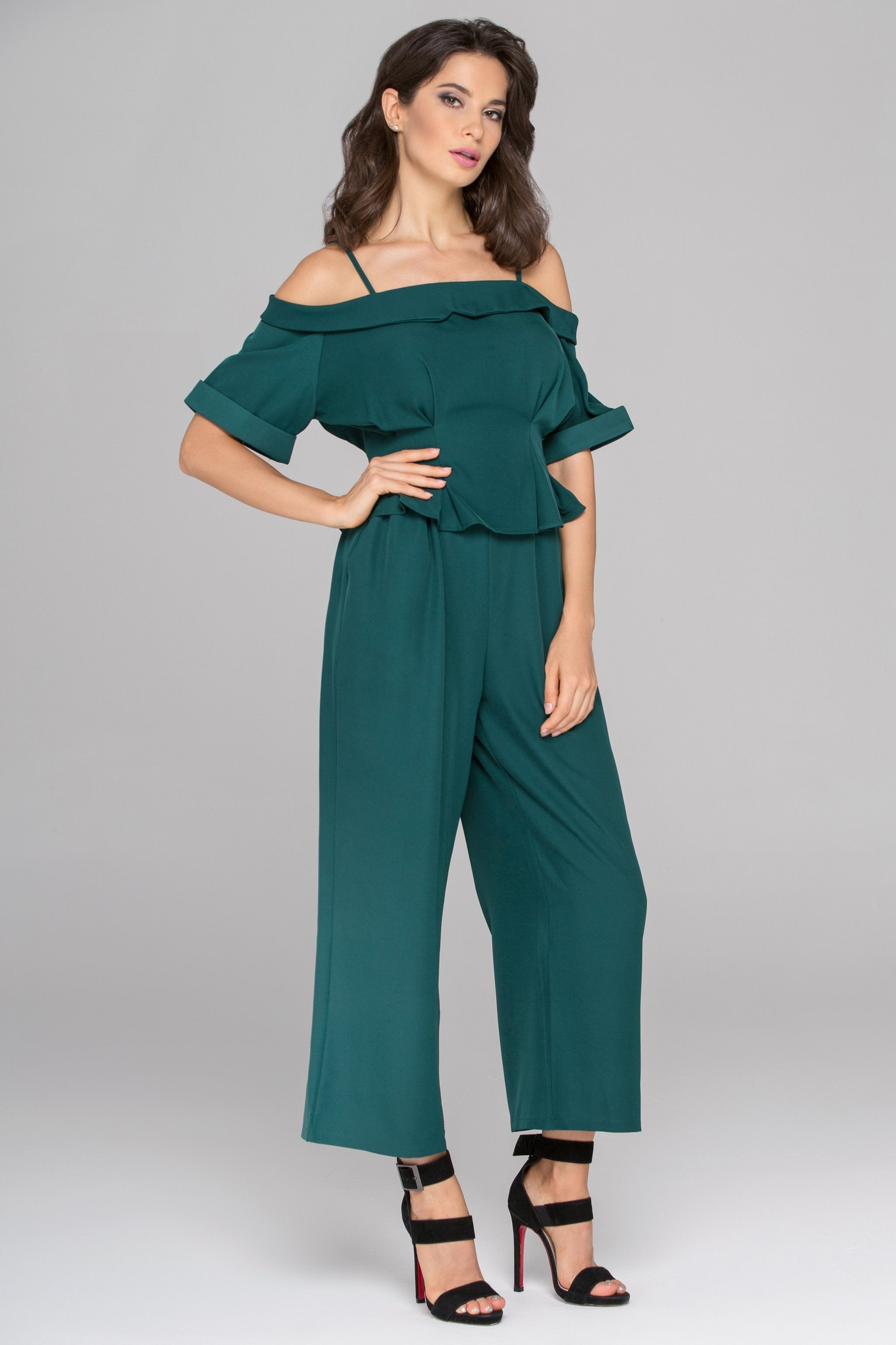 Deep Green Cold Shoulder Co-ord