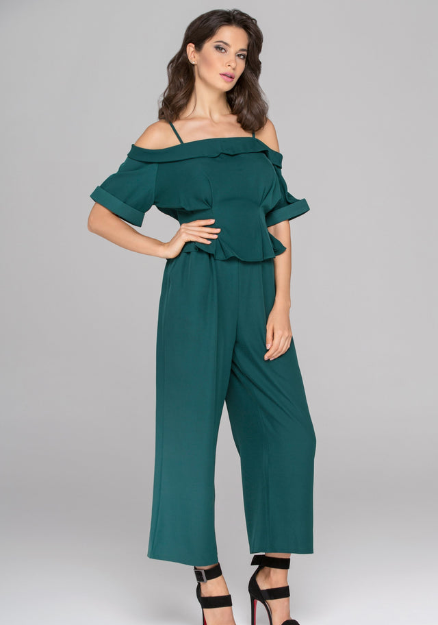 Deep Green Cold Shoulder Co-ord