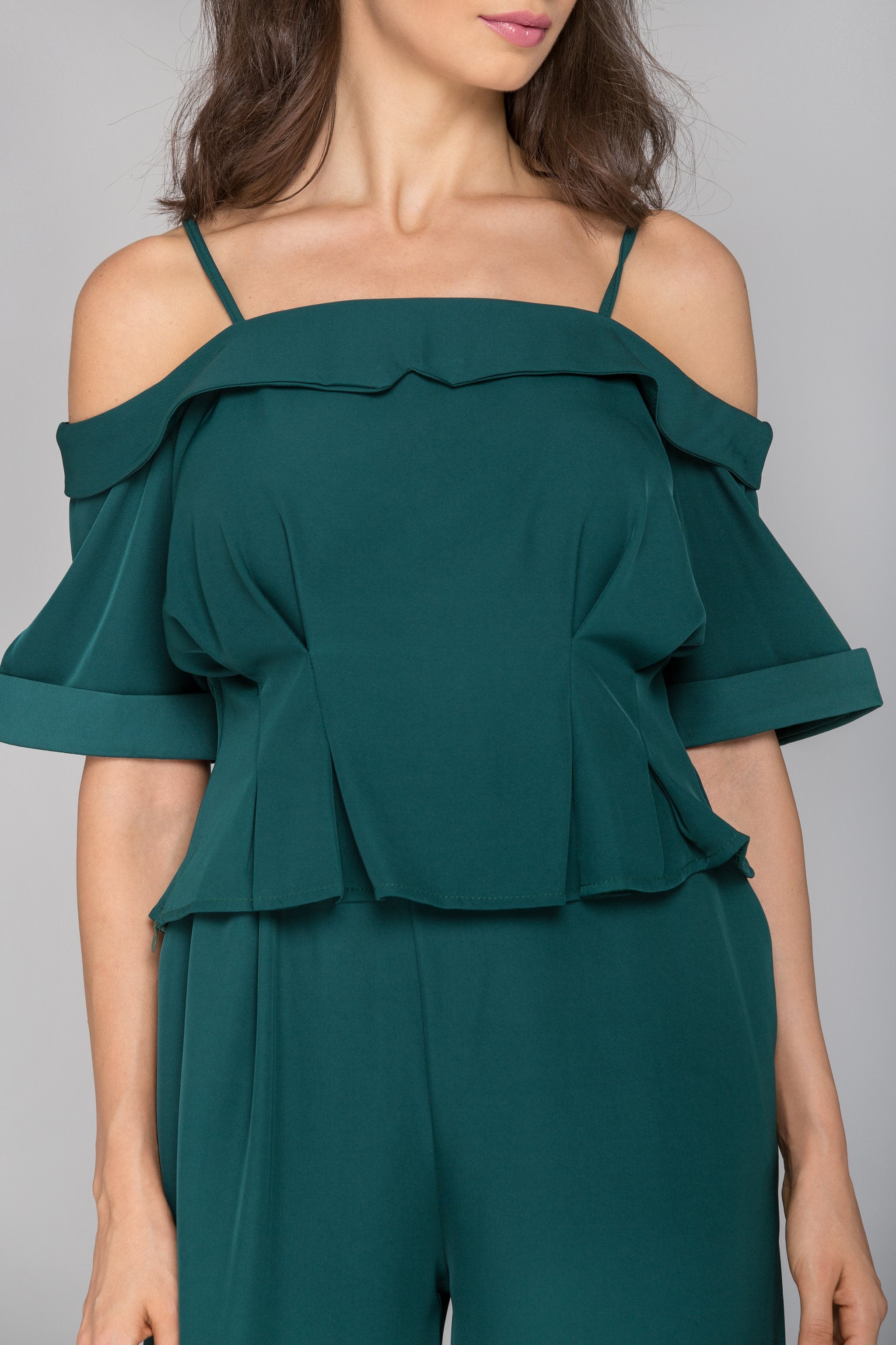 Deep Green Cold Shoulder Co-ord