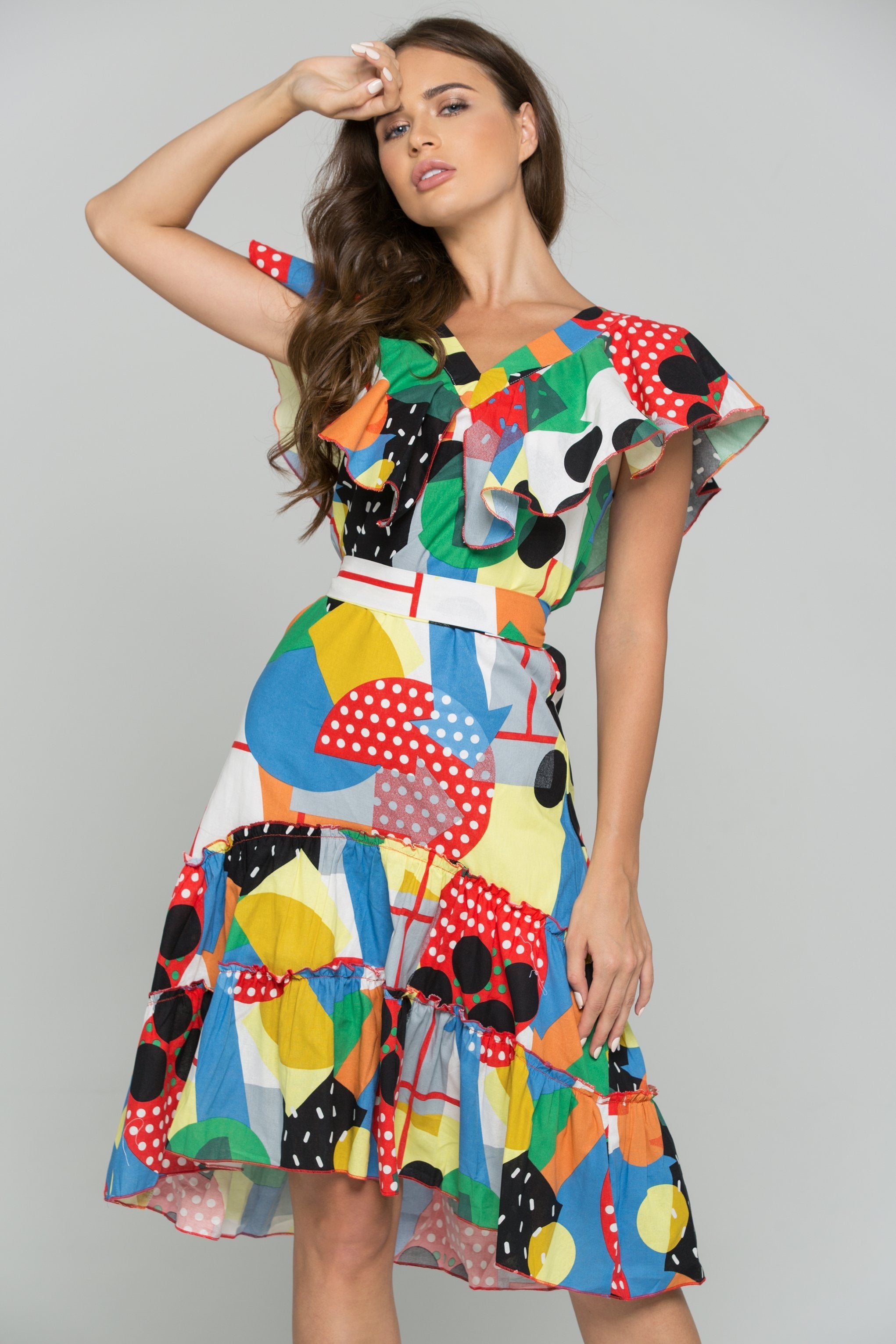 Festive Bardot Bow-belt Midi Dress